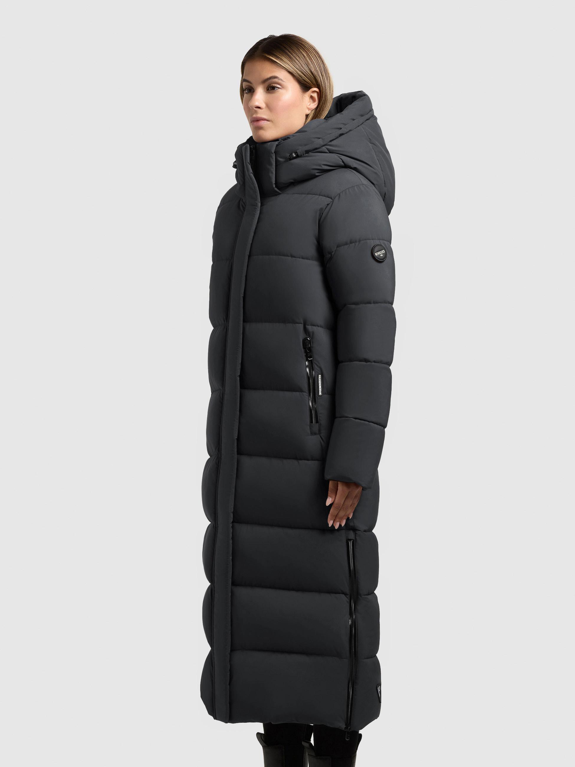 Extralanger Steppmantel mit abnehmbarer Kapuze "Dote2" Obrage Grey