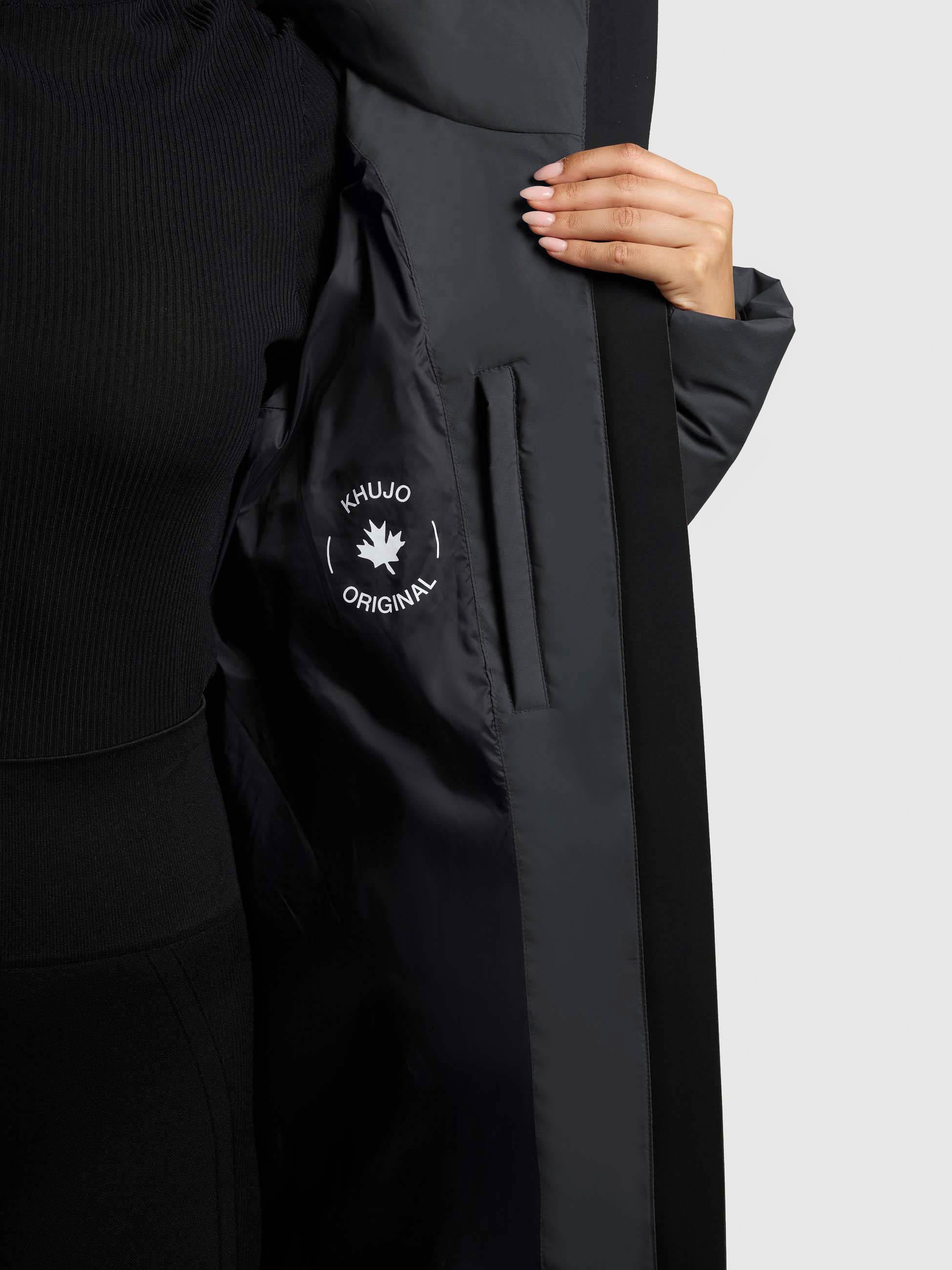 Extralanger Steppmantel mit abnehmbarer Kapuze "Dote2" Obrage Grey