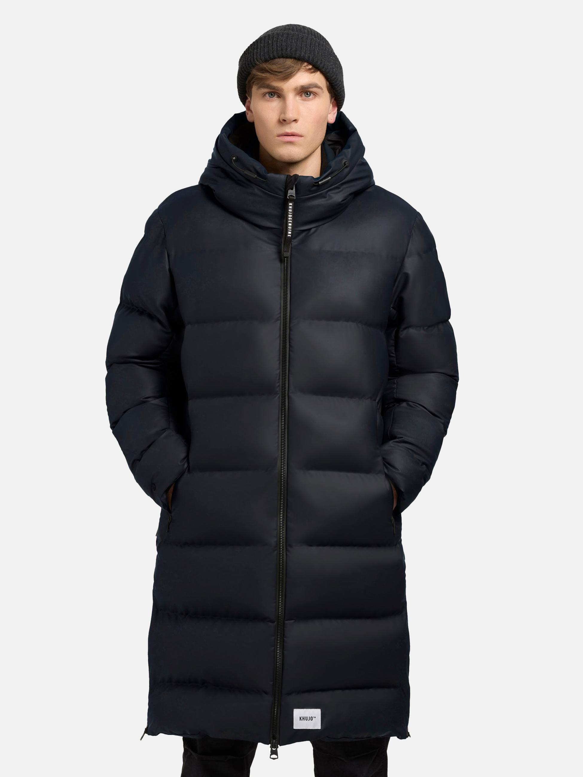 Winter Steppmantel mit integrierten Rucksack-Trägern innen "Earl-YM" Dark Navy