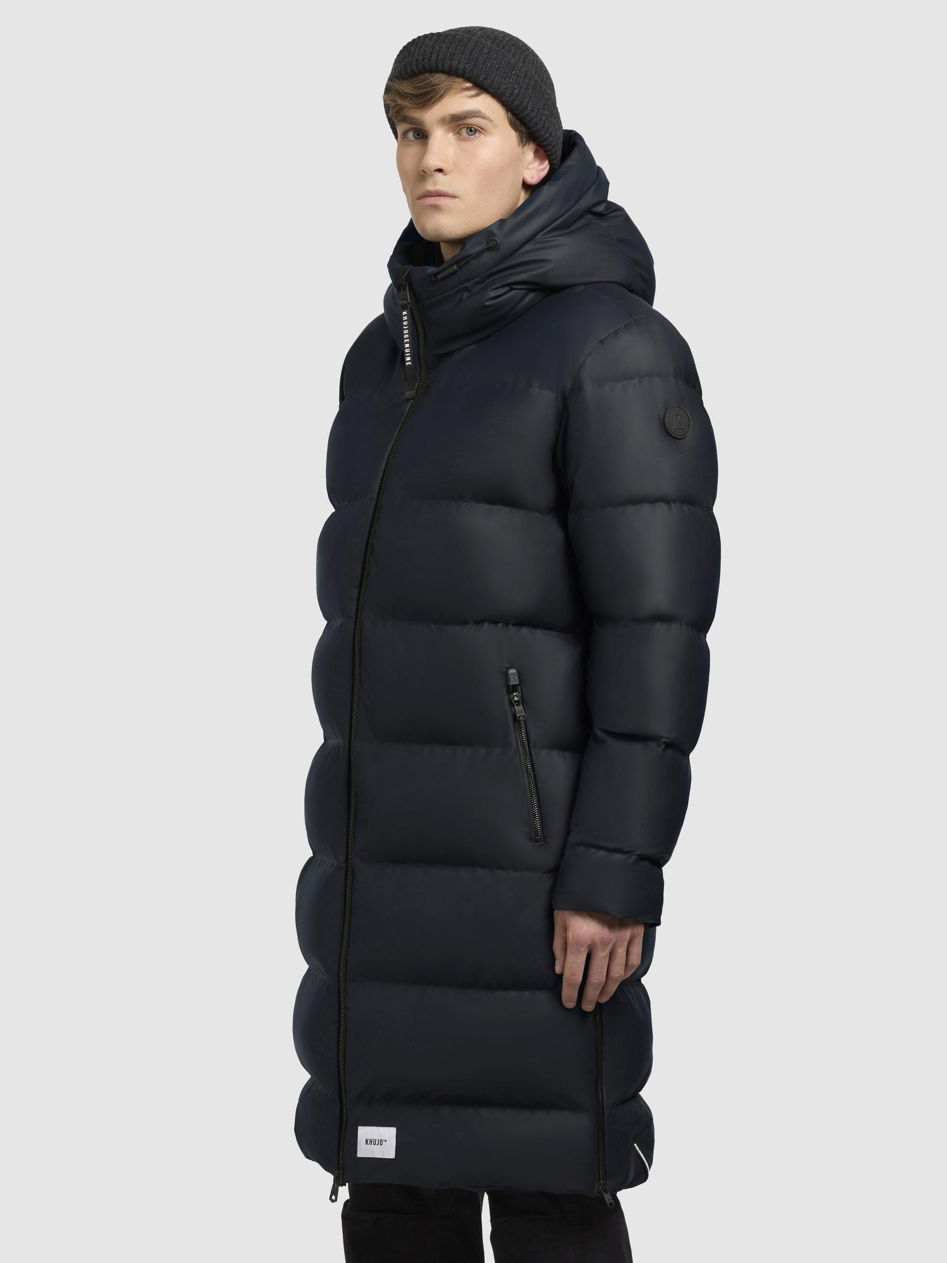 Winter Steppmantel mit integrierten Rucksack-Trägern innen "Earl-YM" Dark Navy