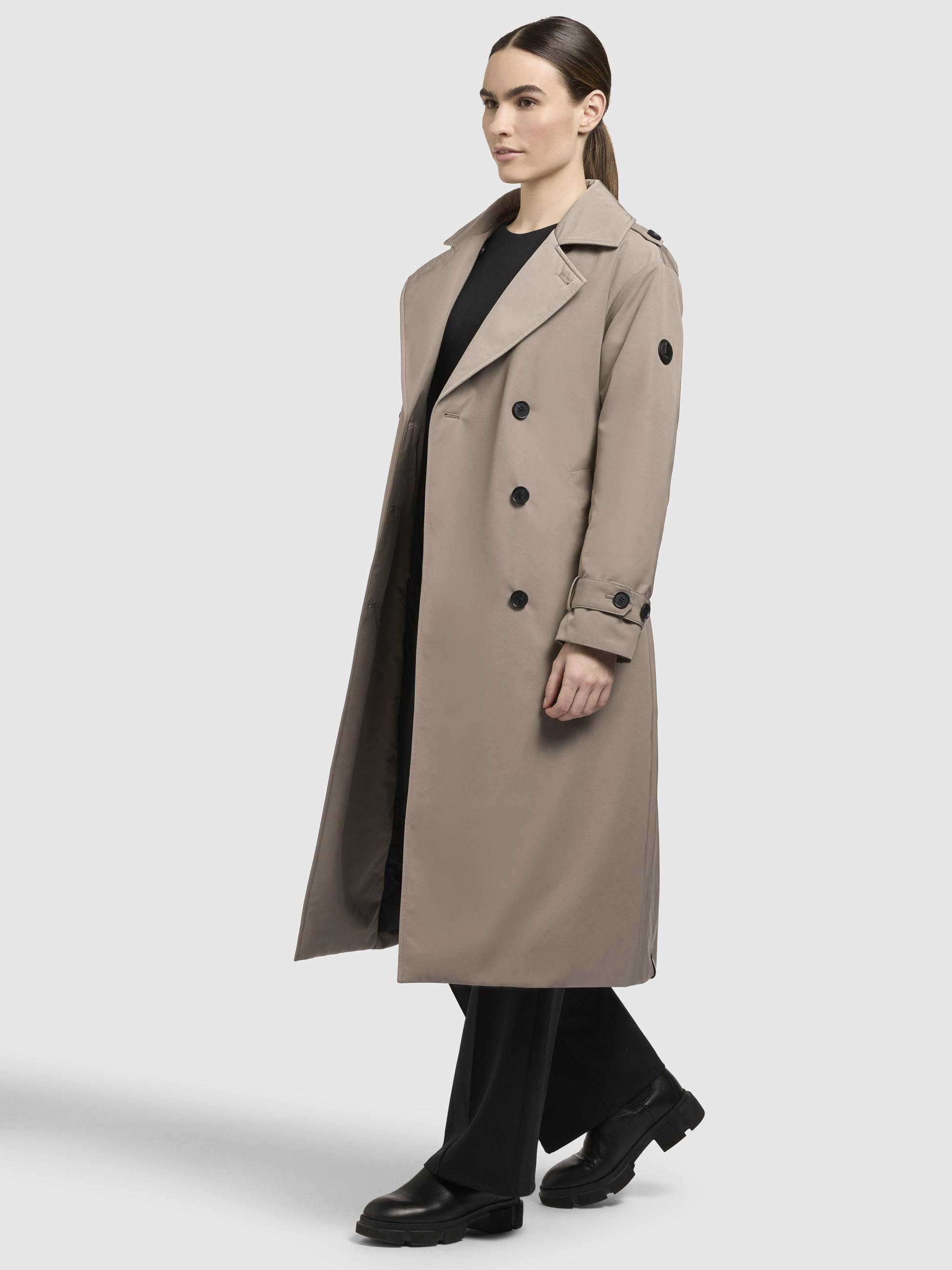 Warmer Trenchcoat mit abnehmbaren Kragen "Elena-YM" Greige