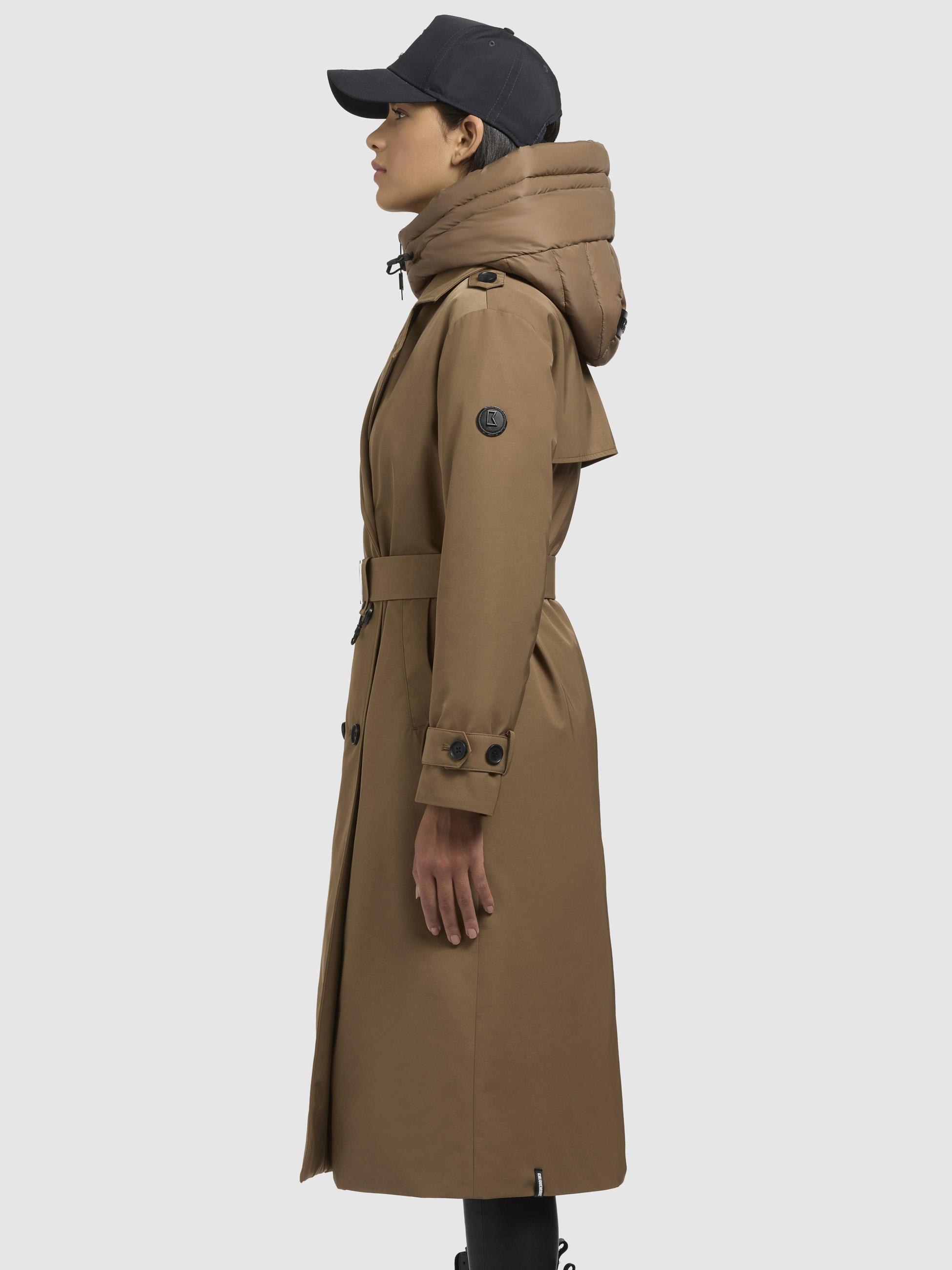 Warmer Trenchcoat mit abnehmbaren Kragen "Elena-YM" Indian Nougat