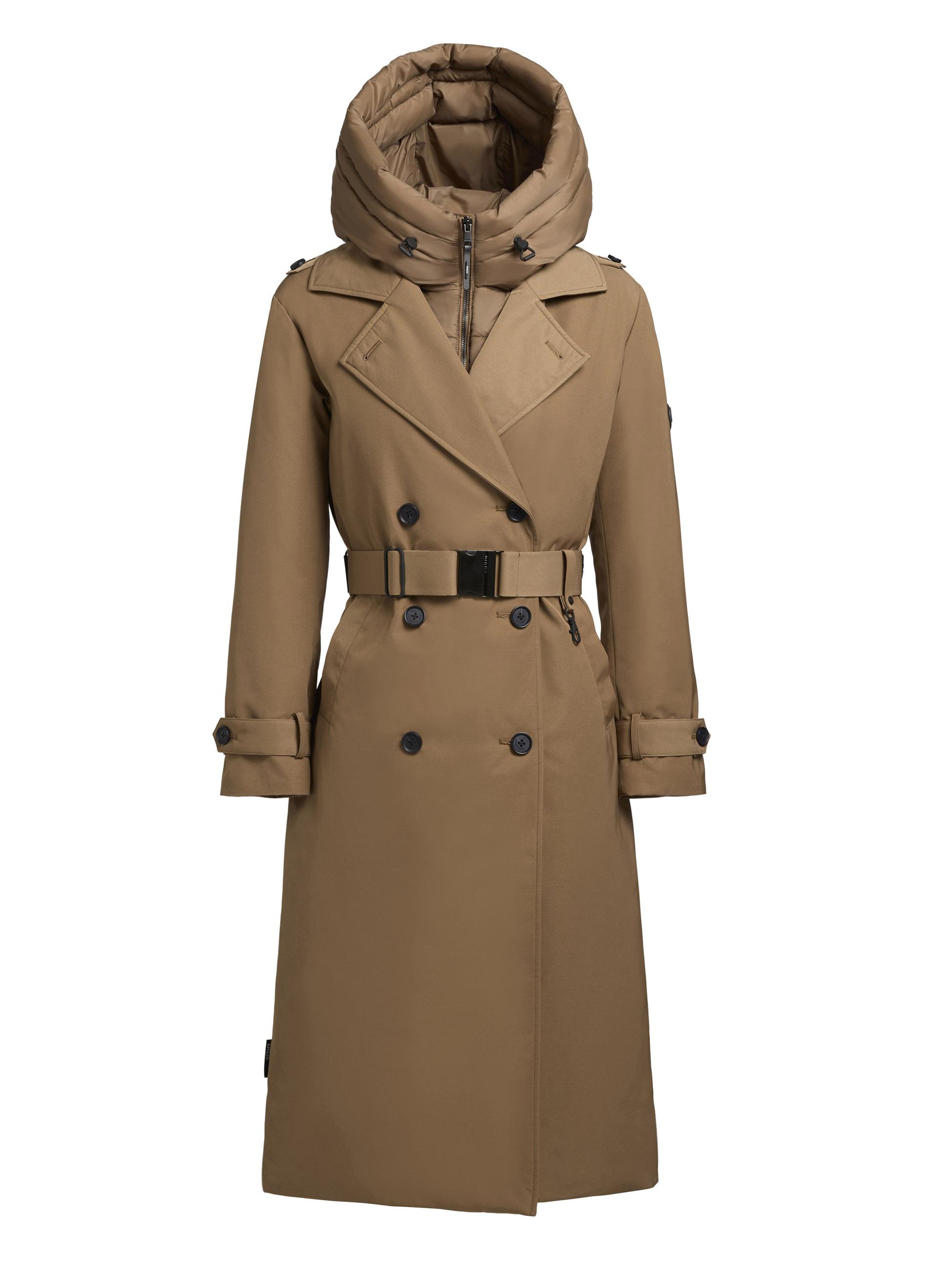Warmer Trenchcoat mit abnehmbaren Kragen "Elena-YM" Indian Nougat