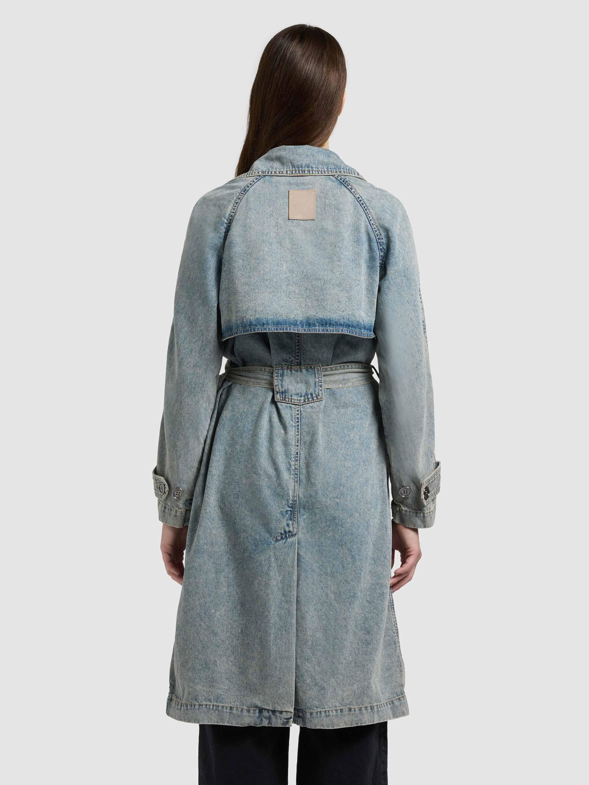 Jeansmantel mit Taillengürtel "Enza" Blue Acid