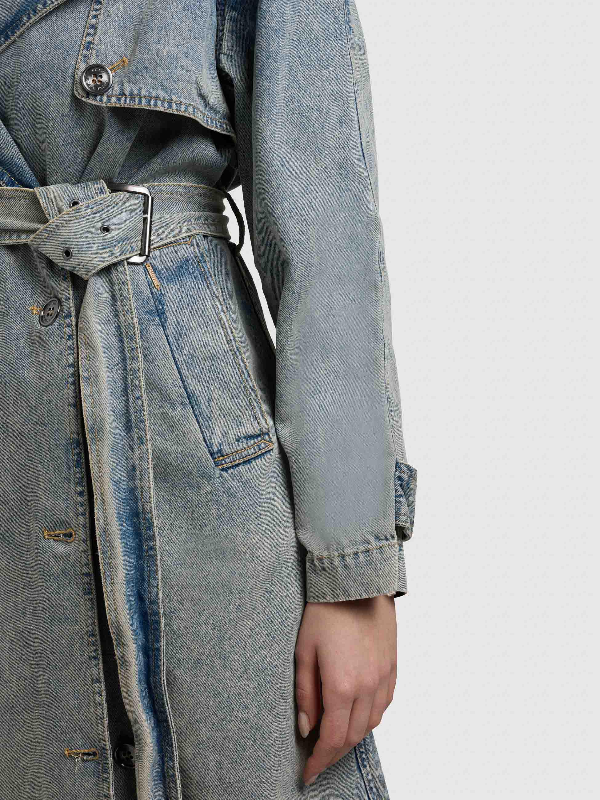 Jeansmantel mit Taillengürtel "Enza" Blue Acid