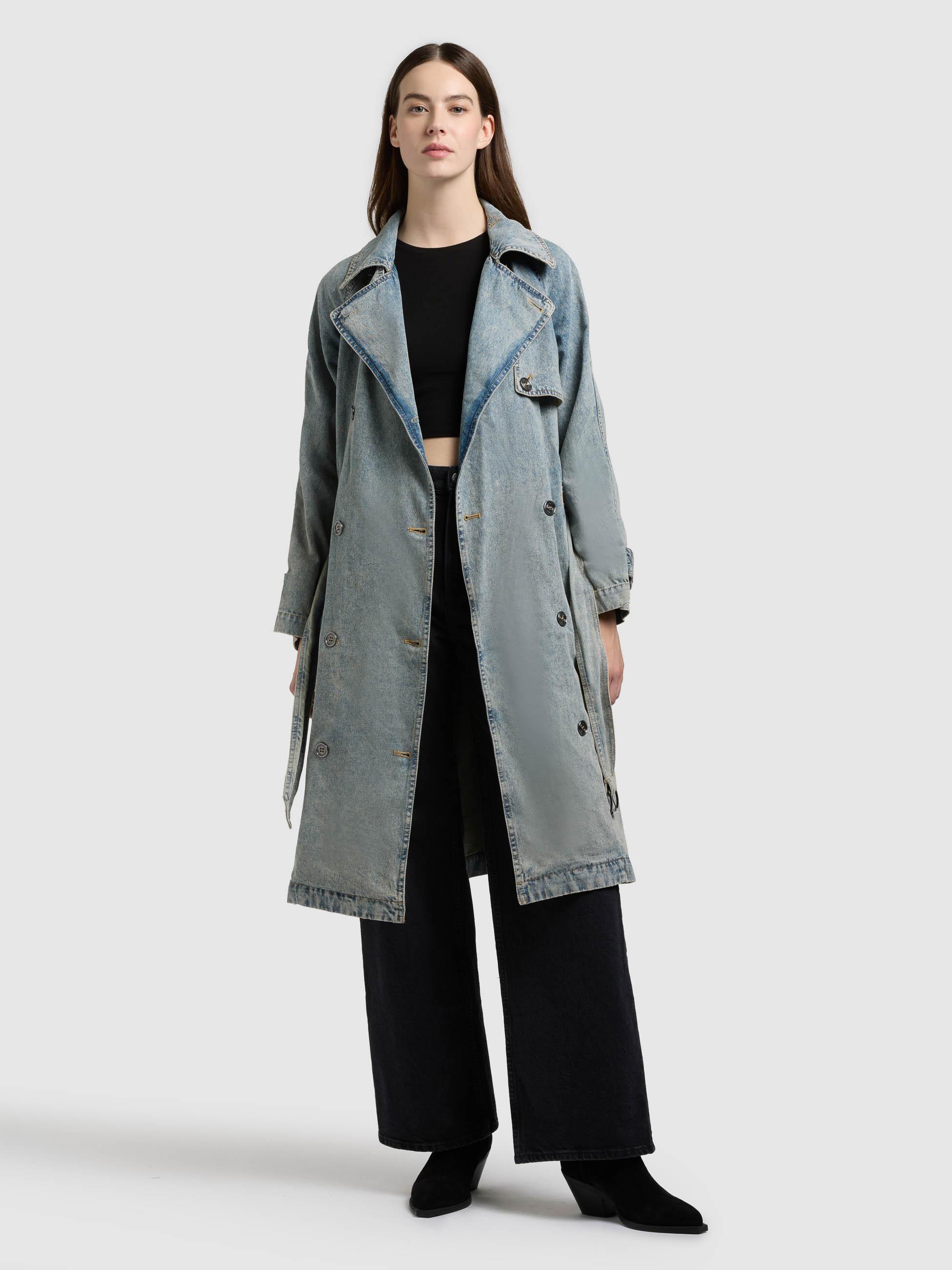 Jeansmantel mit Taillengürtel "Enza" Blue Acid