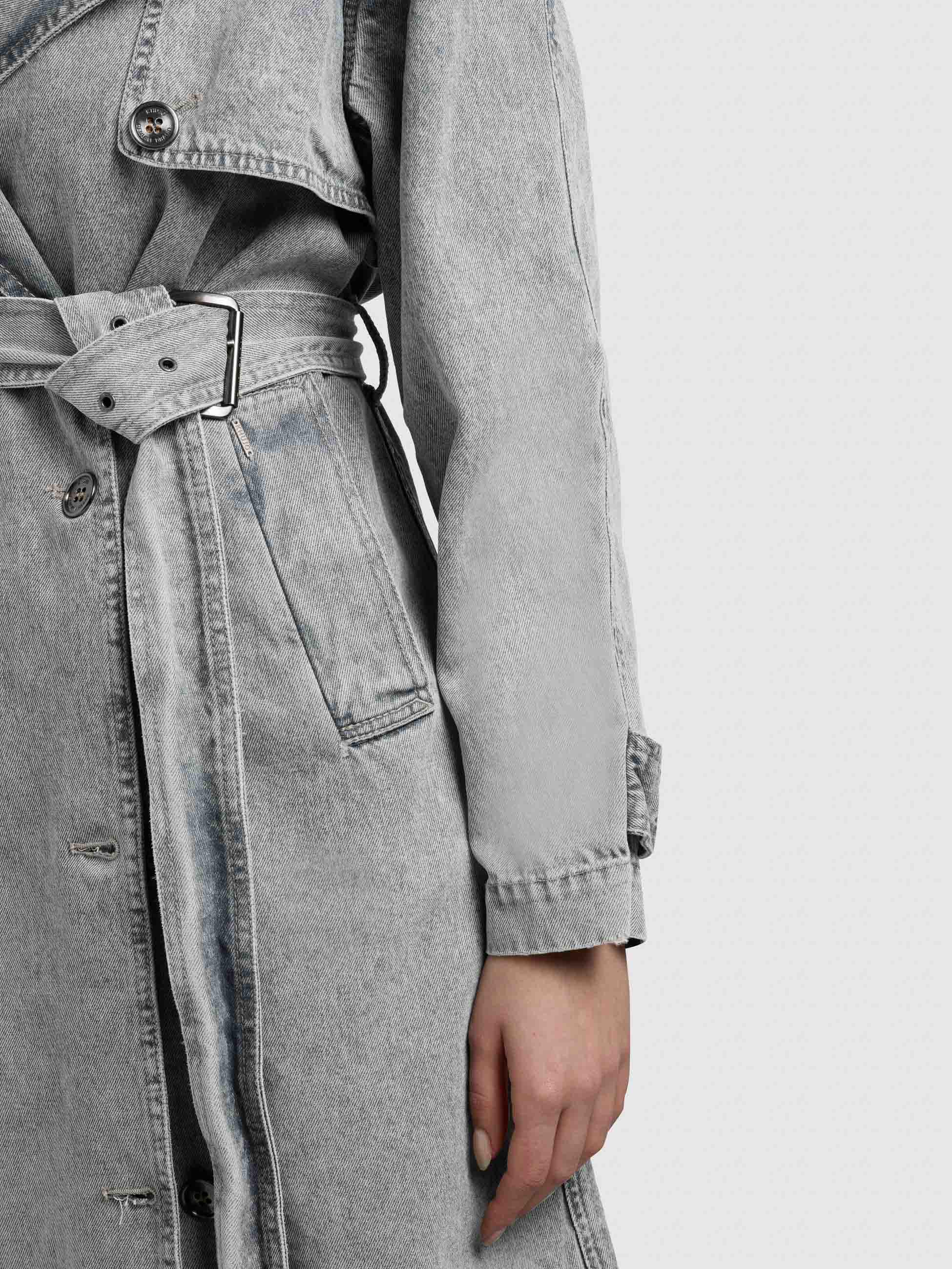 Jeansmantel mit Taillengürtel "Enza" Grey Acid