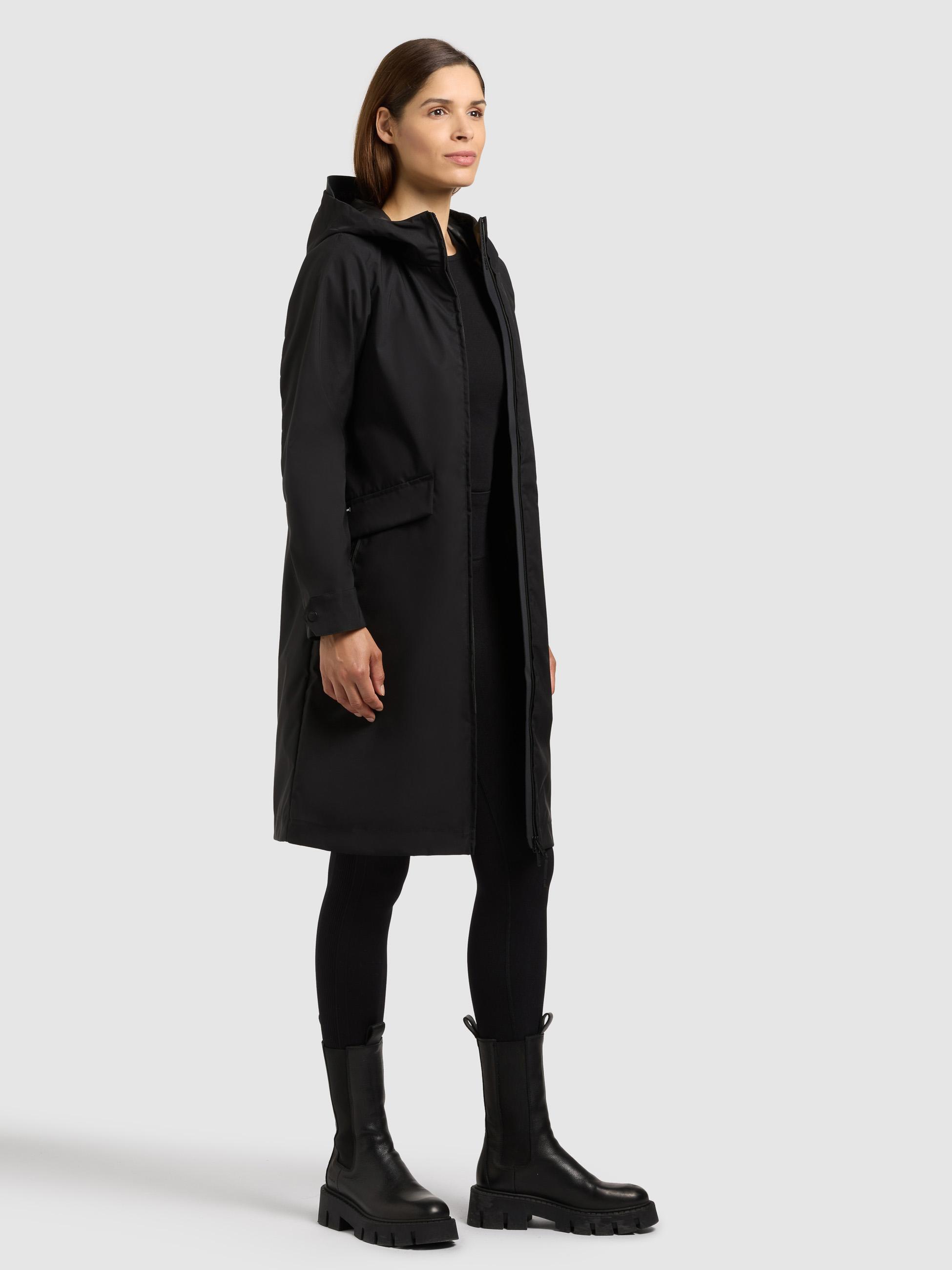 Übergangsmantel aus matt schimmerndem Obermaterial "Femke2" Black