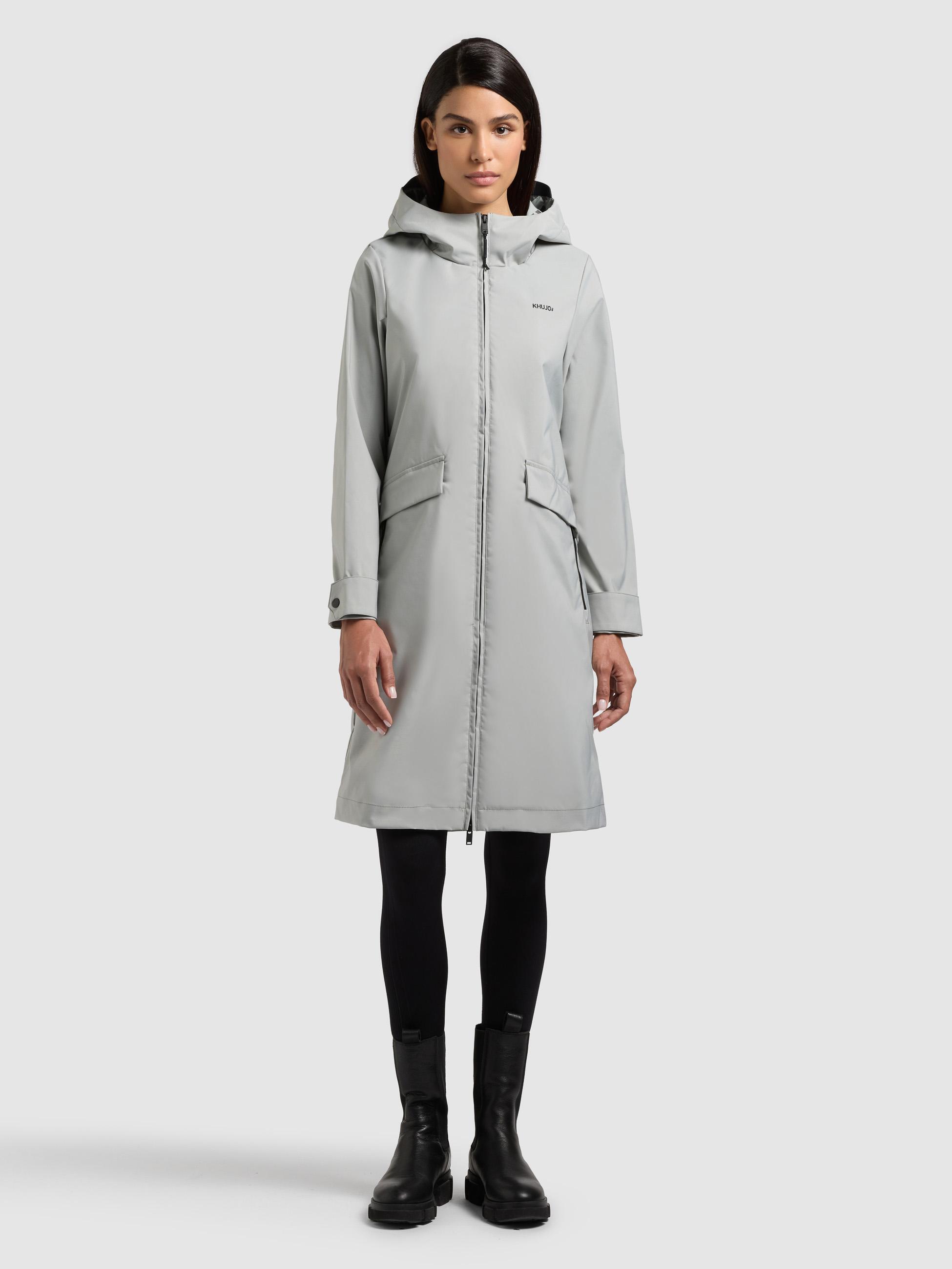 Übergangsmantel aus matt schimmerndem Obermaterial "Femke2" Cloud Green