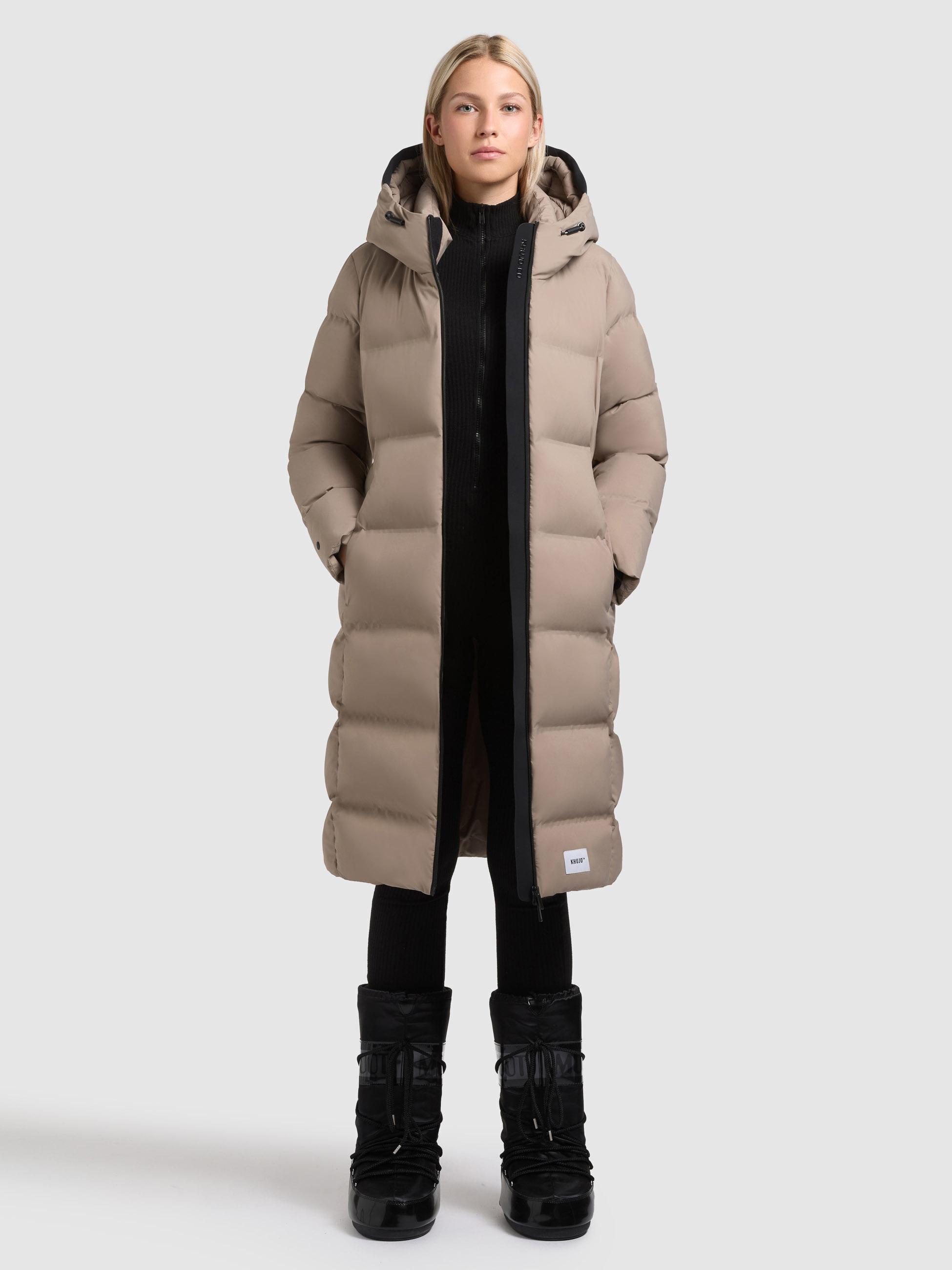 Wintermantel mit Kapuze "Finnie3" Greige