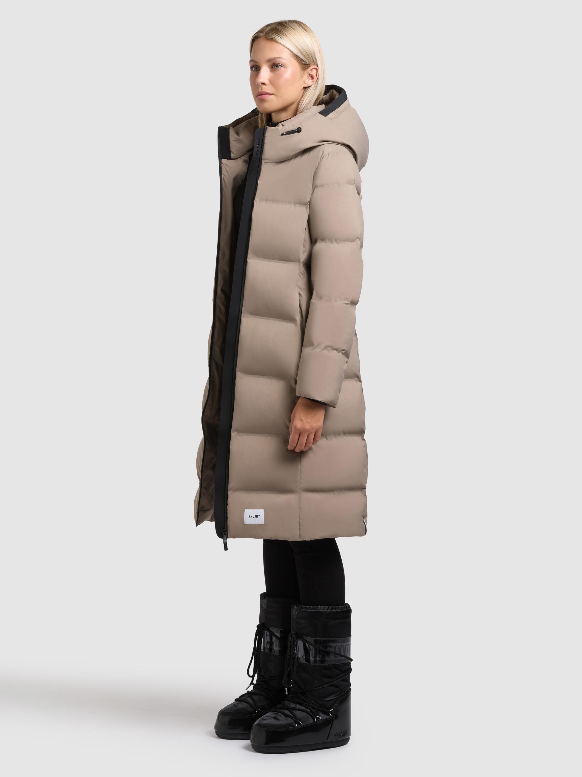 Wintermantel mit Kapuze "Finnie3" Greige