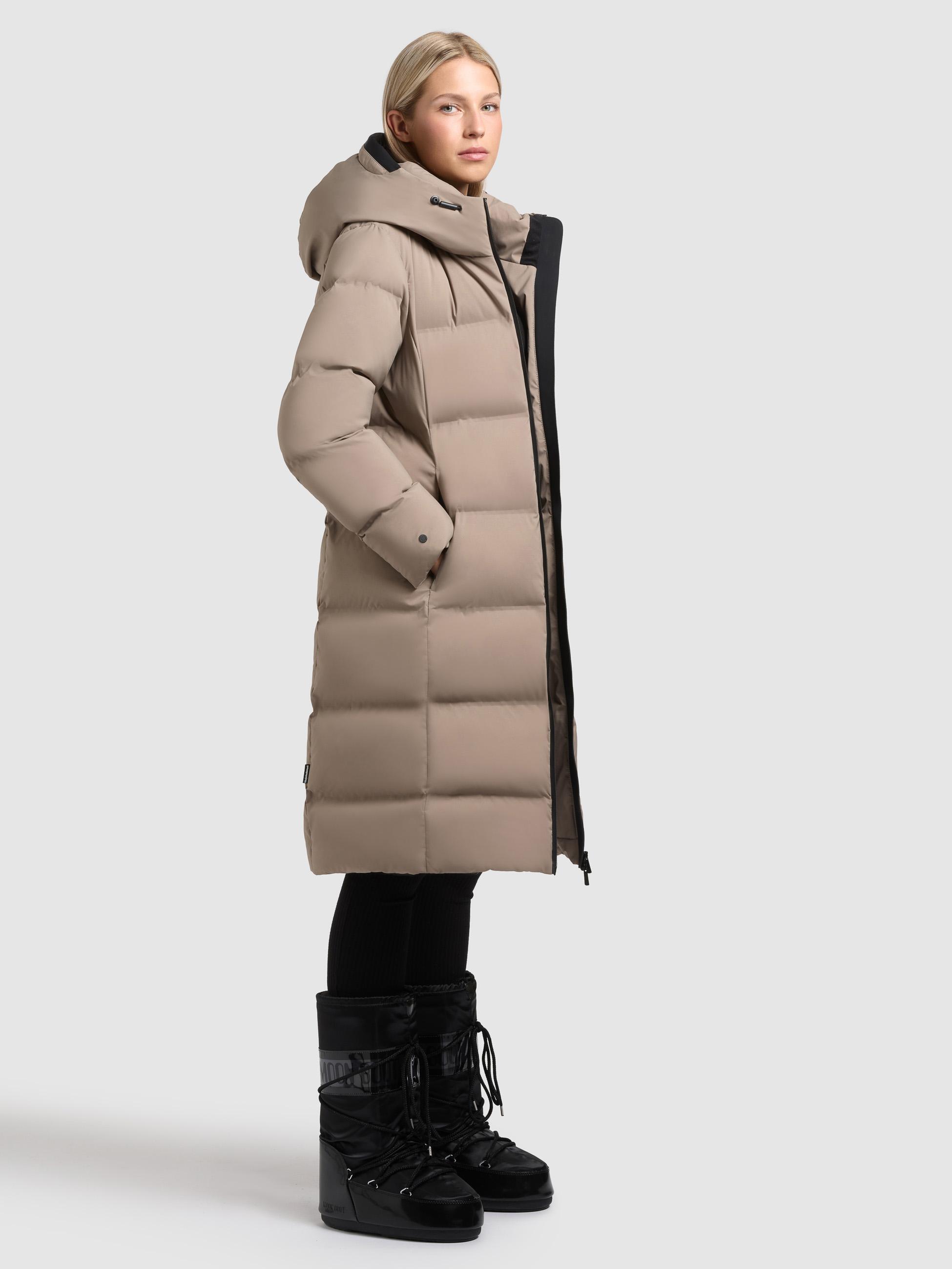 Wintermantel mit Kapuze "Finnie3" Greige