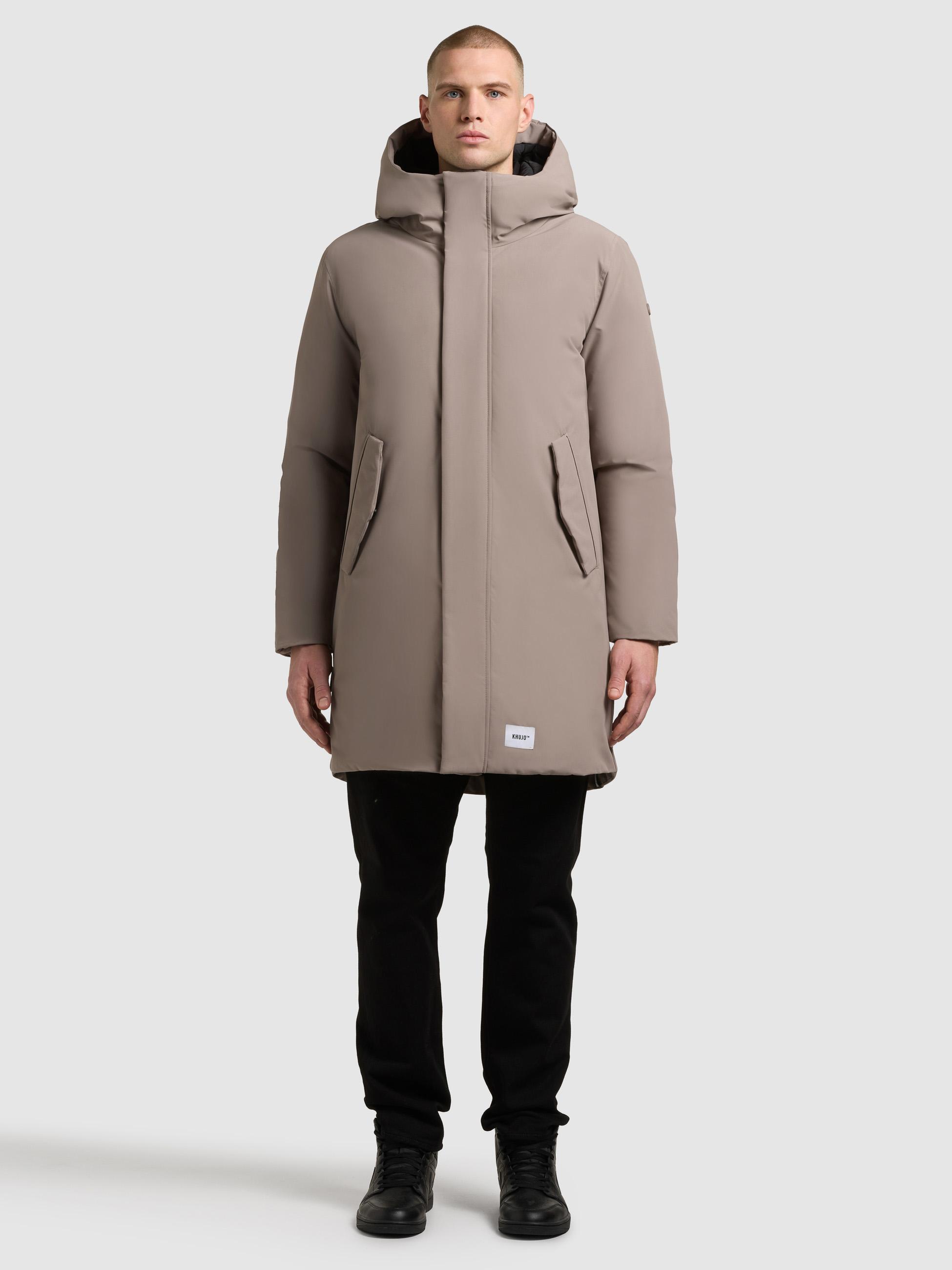 Wintermantel mit magnetischem Verschluss "Fogg" Greige