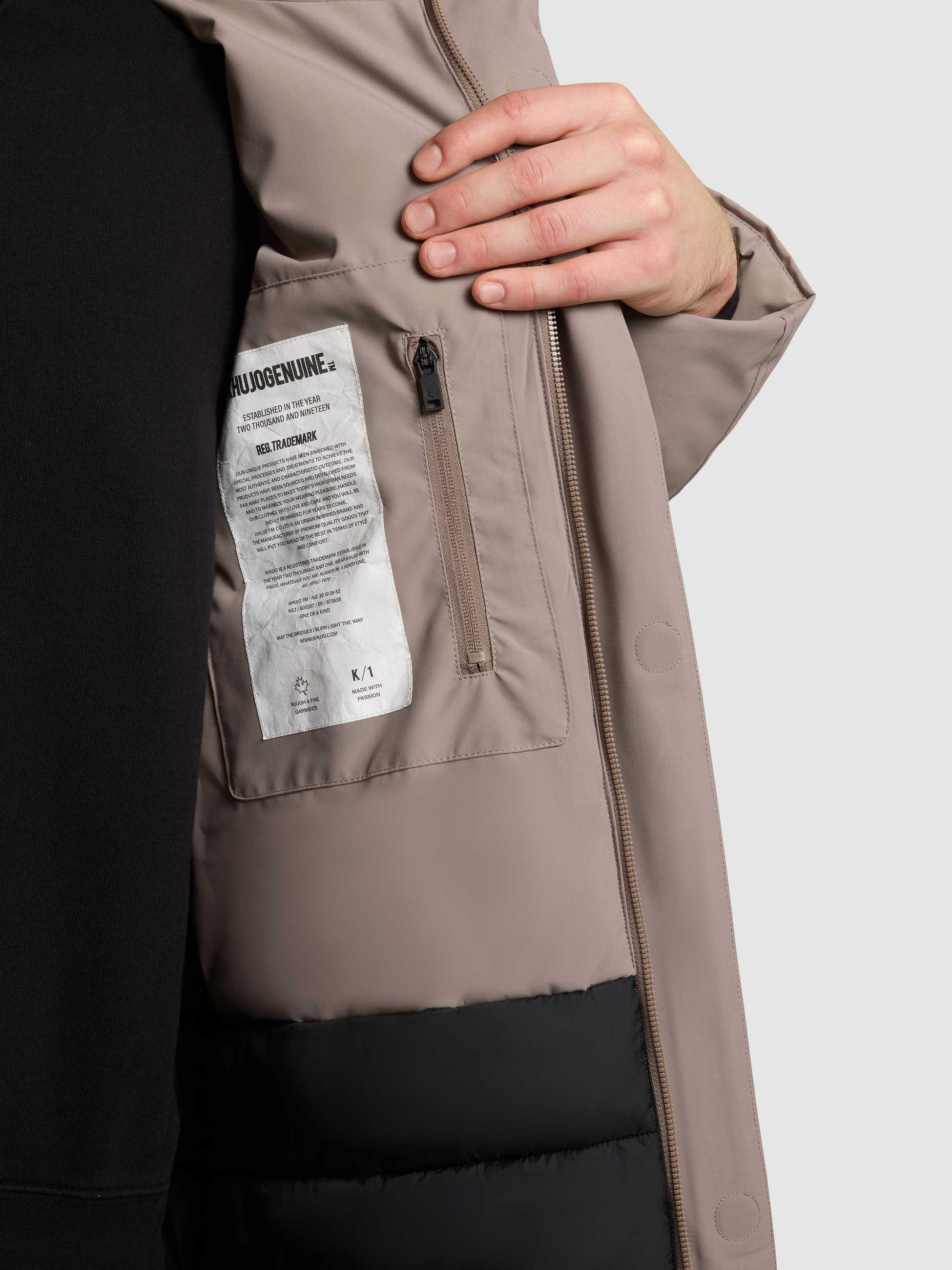 Wintermantel mit magnetischem Verschluss "Fogg" Greige