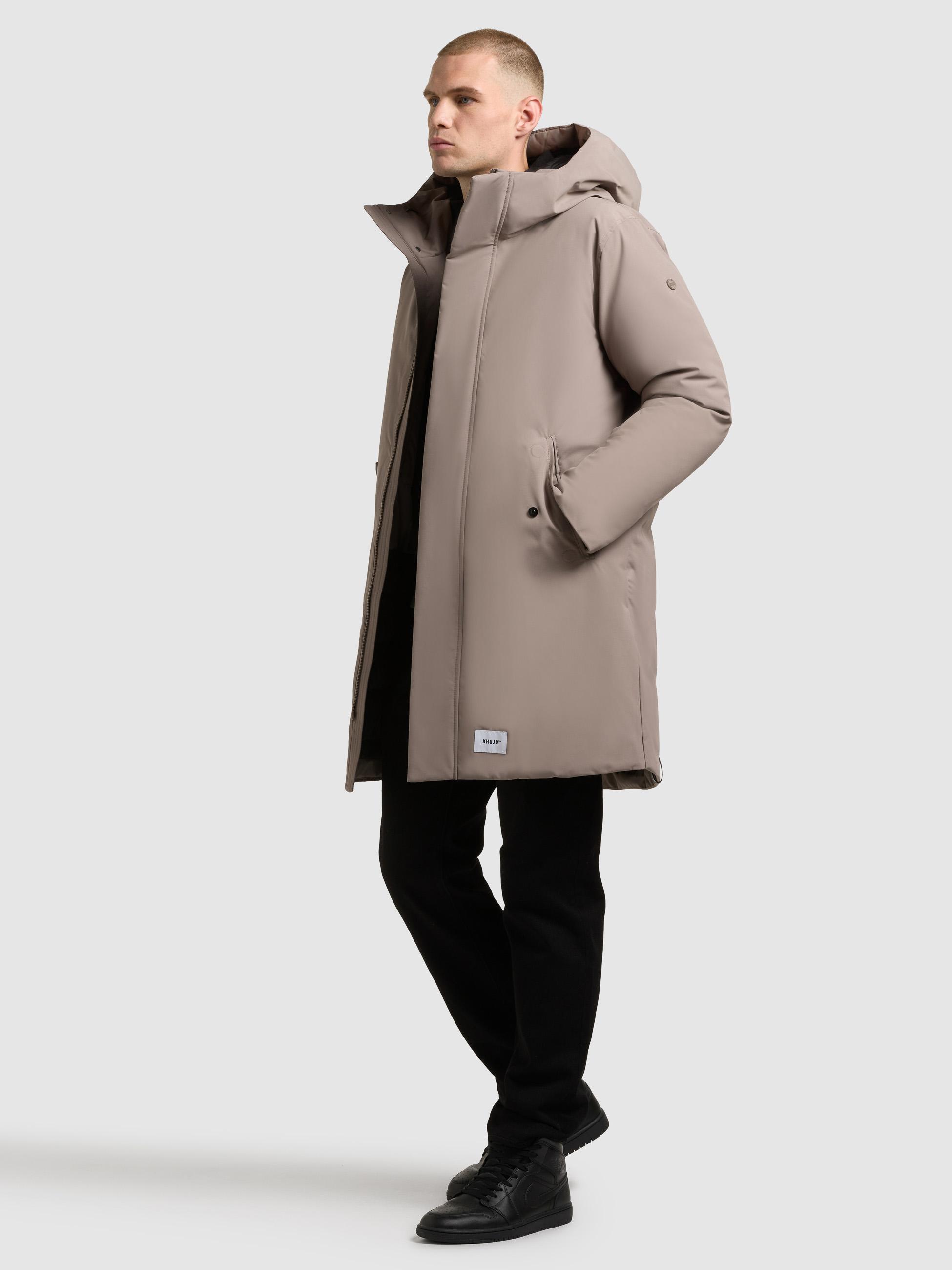 Wintermantel mit magnetischem Verschluss "Fogg" Greige