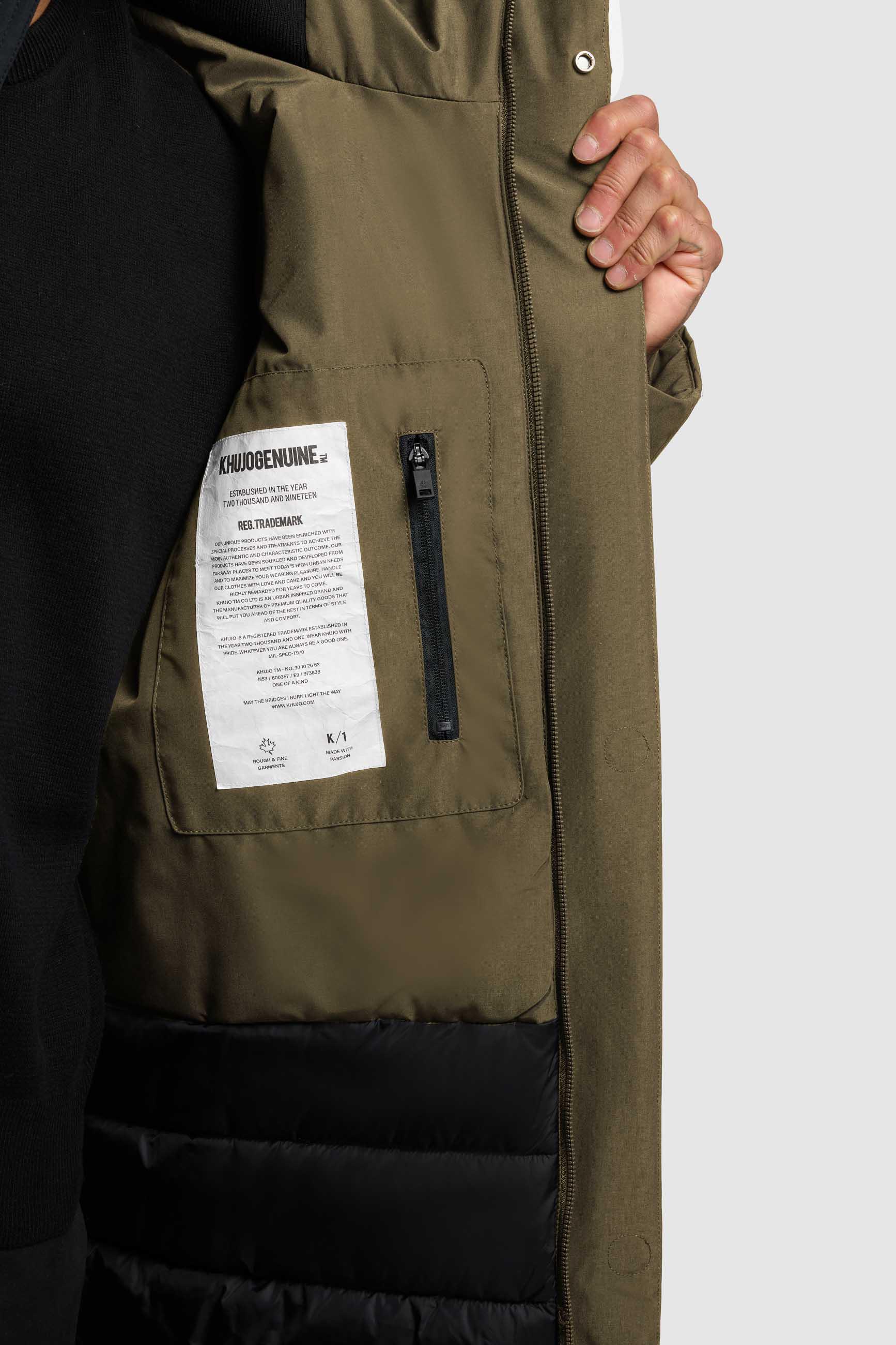 Wintermantel mit magnetischem Verschluss "Fogg" Scrub Green