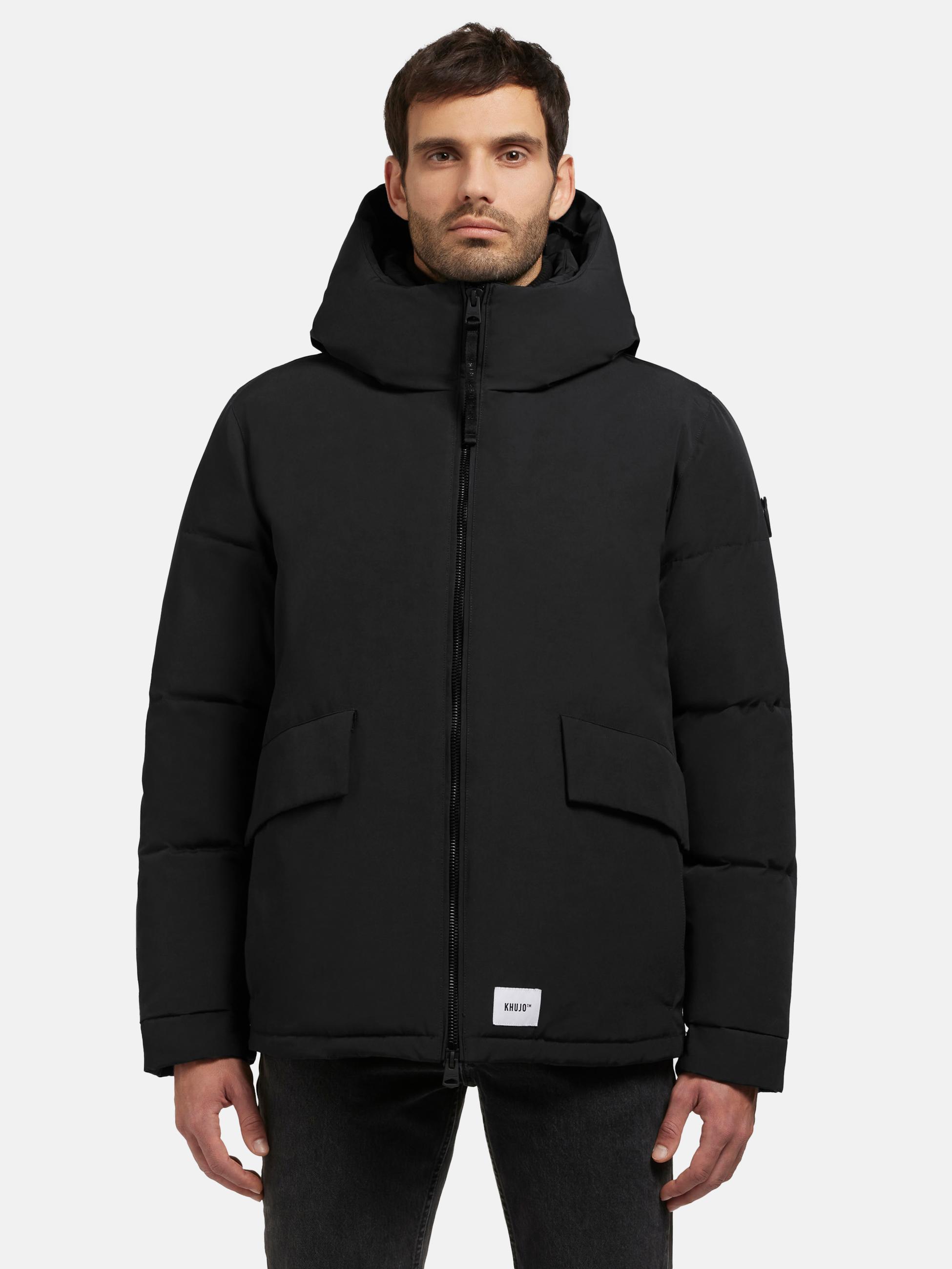 Winterjacke mit Kapuze und gesteppten Ärmeln "Gero-YM" Black