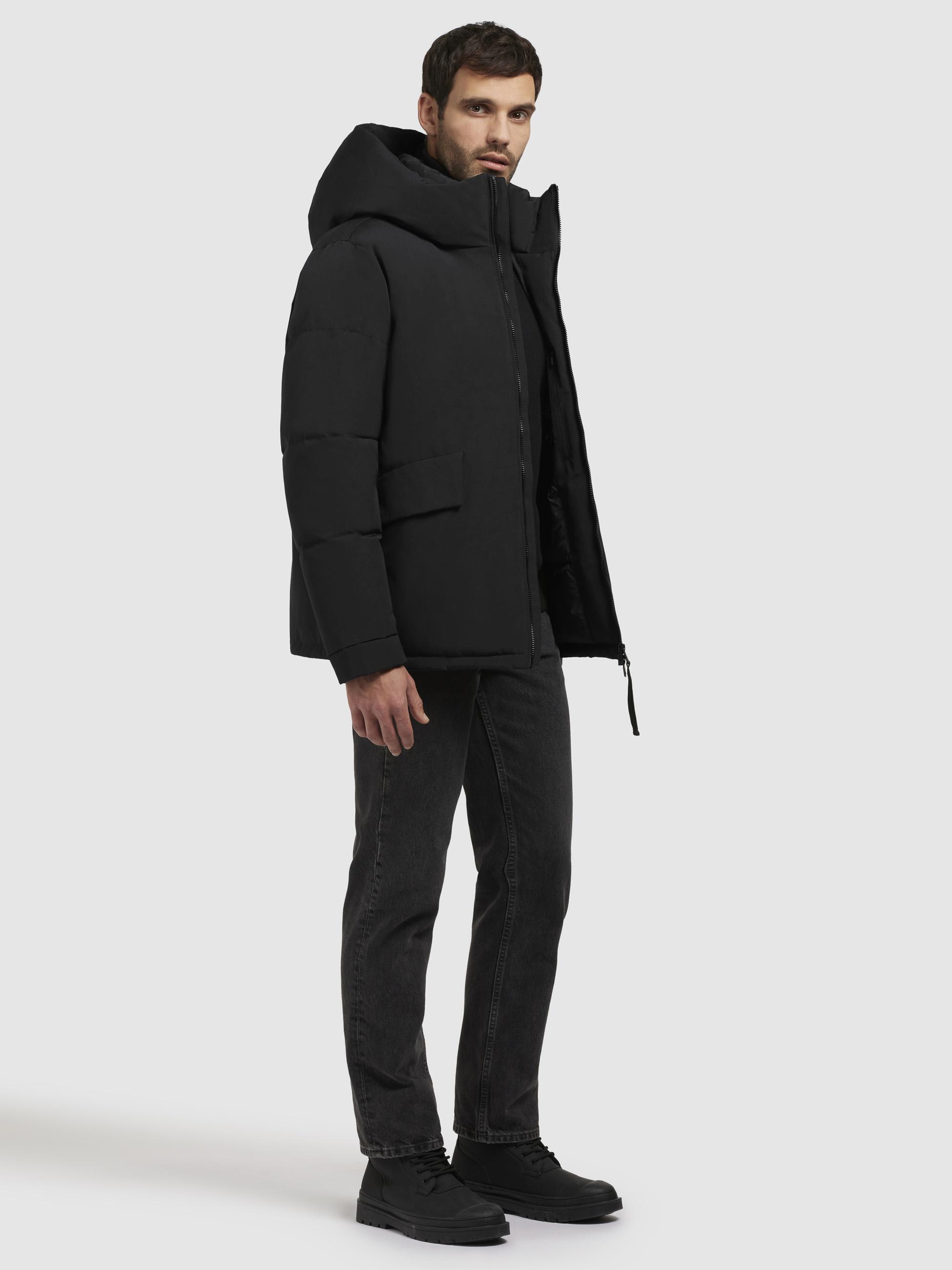 Winterjacke mit Kapuze und gesteppten Ärmeln "Gero-YM" Black