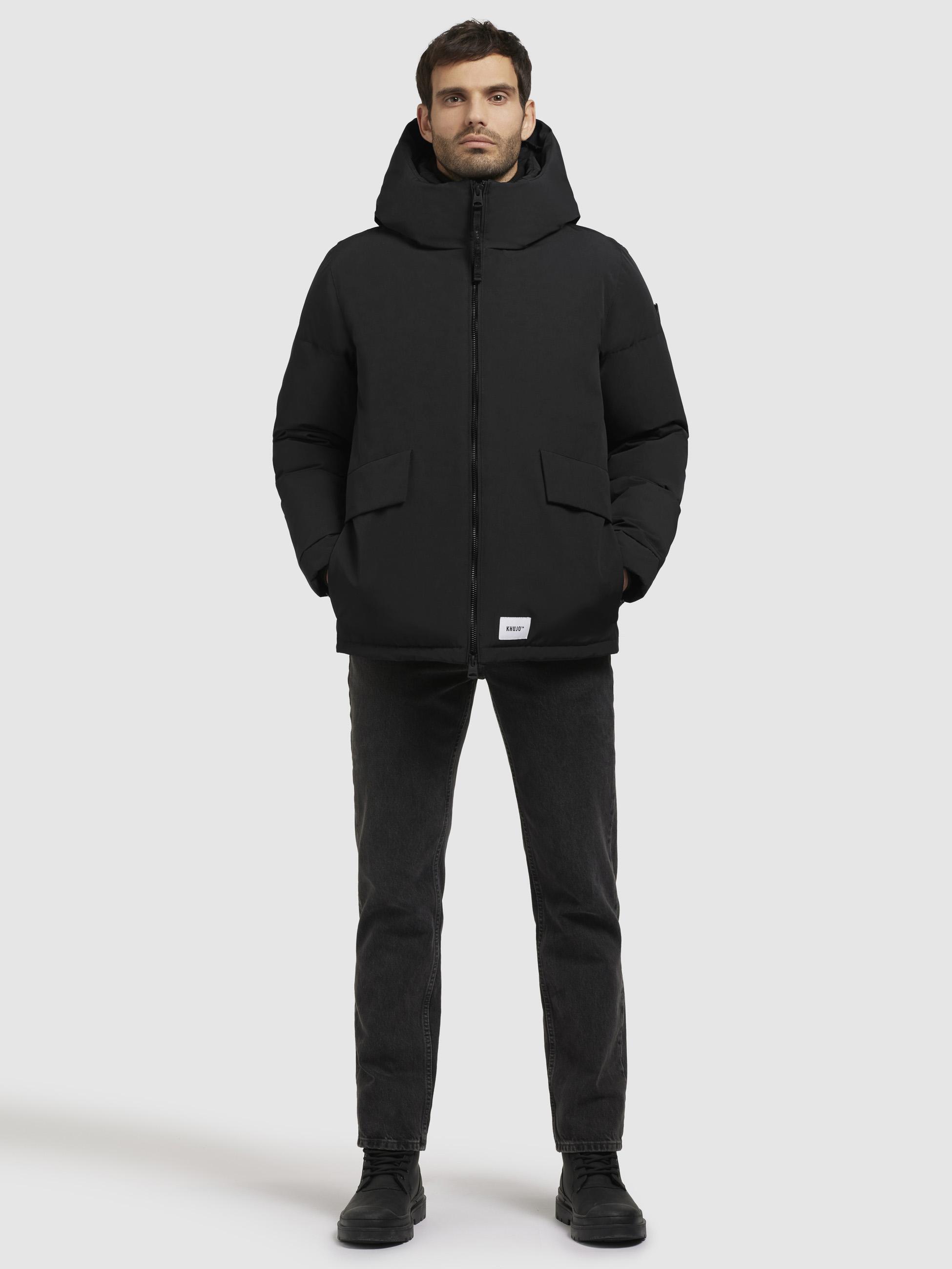 Winterjacke mit Kapuze und gesteppten Ärmeln "Gero-YM" Black