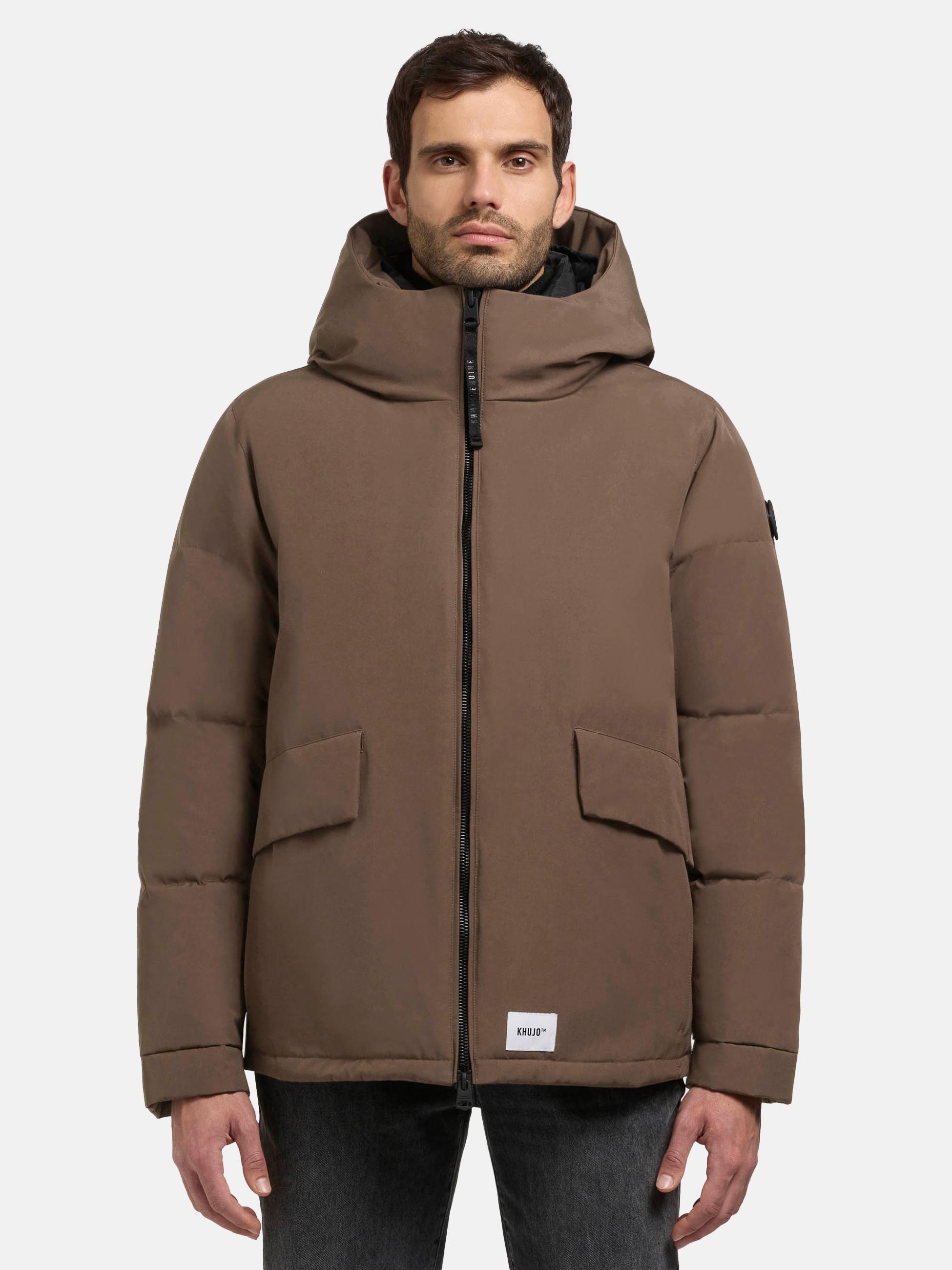 Winterjacke mit Kapuze und gesteppten Ärmeln "Gero-YM" City Taupe