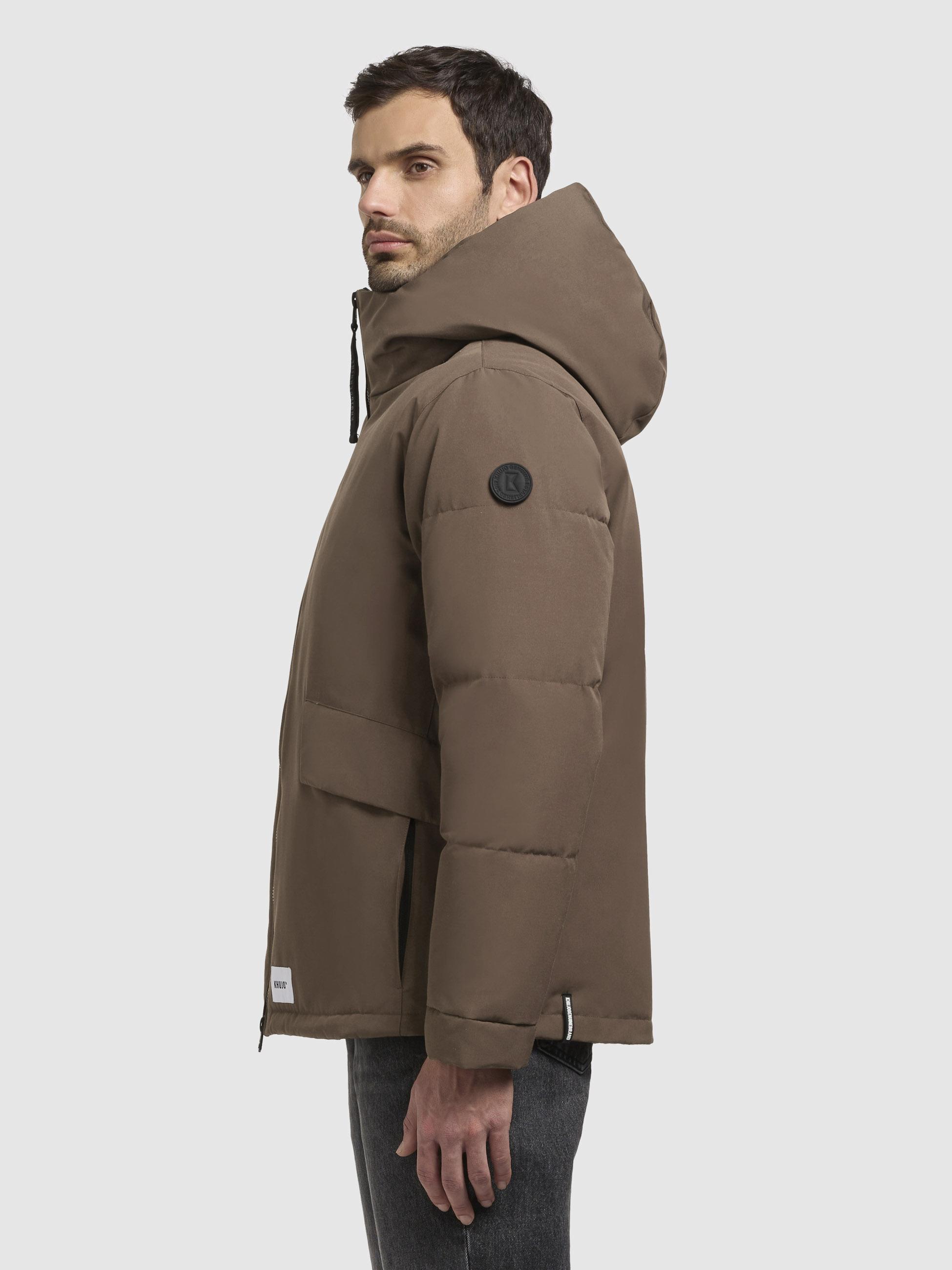 Winterjacke mit Kapuze und gesteppten Ärmeln "Gero-YM" City Taupe