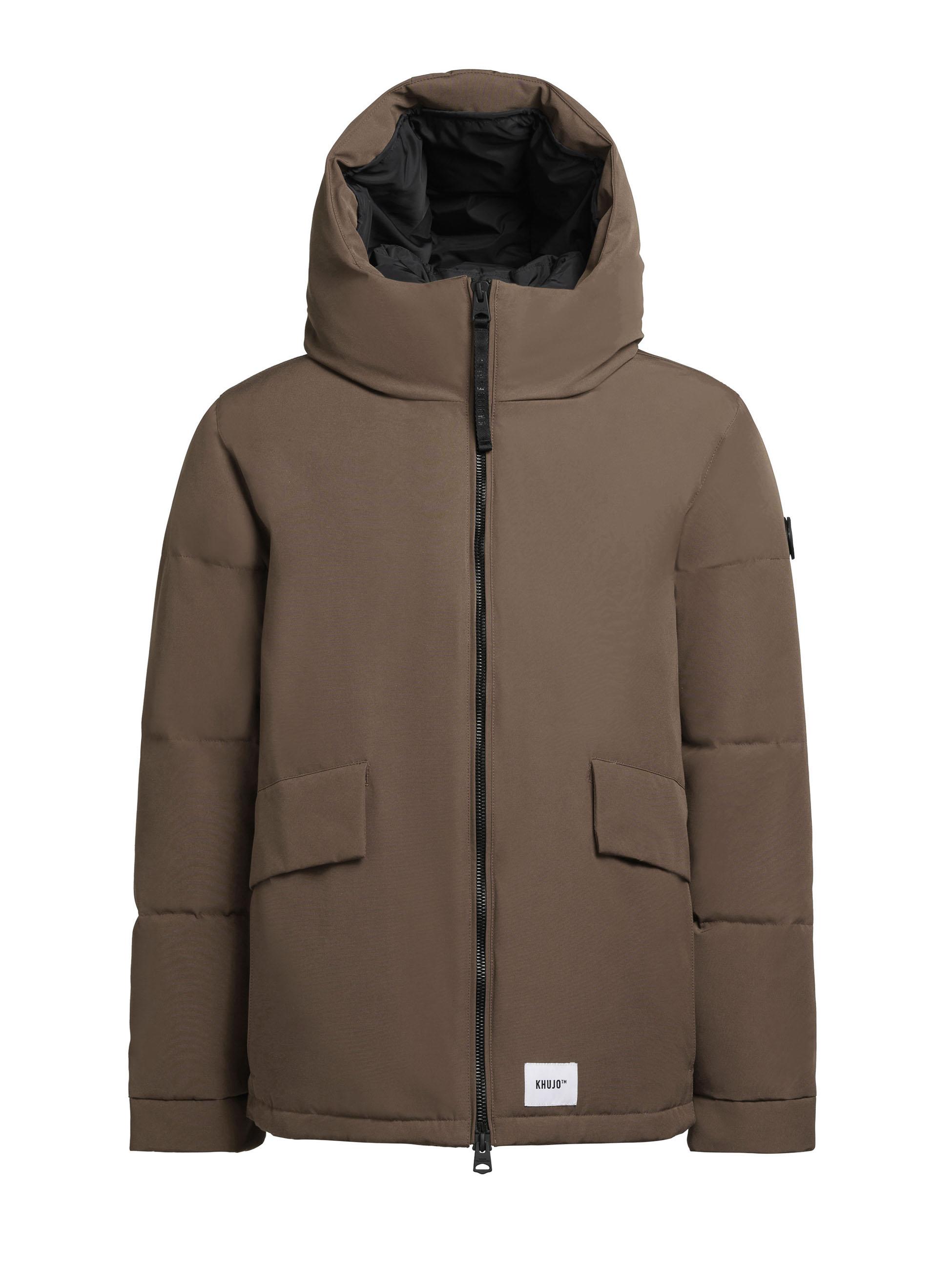 Winterjacke mit Kapuze und gesteppten Ärmeln "Gero-YM" City Taupe