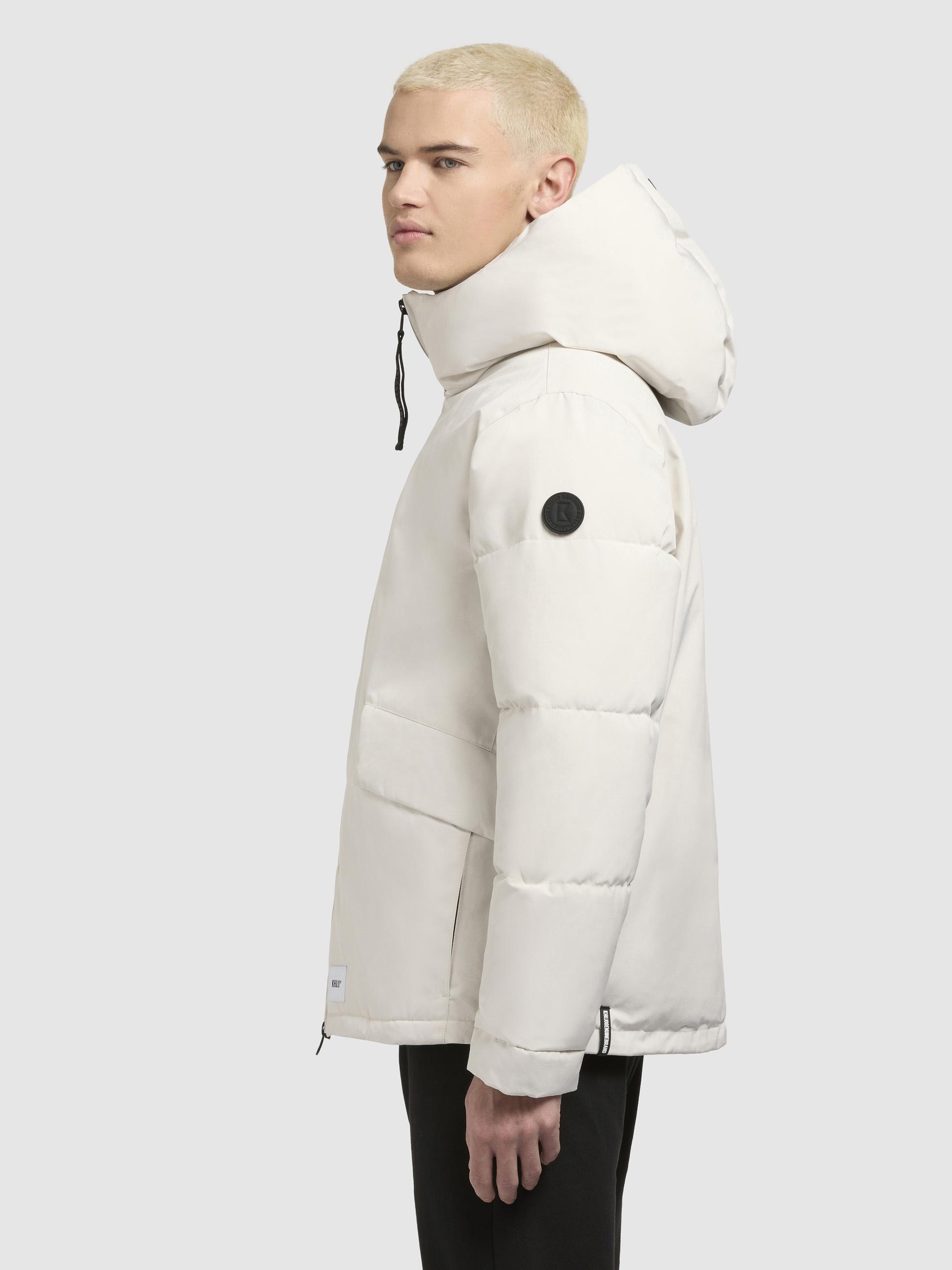 Winterjacke mit Kapuze und gesteppten Ärmeln "Gero-YM" Offwhite