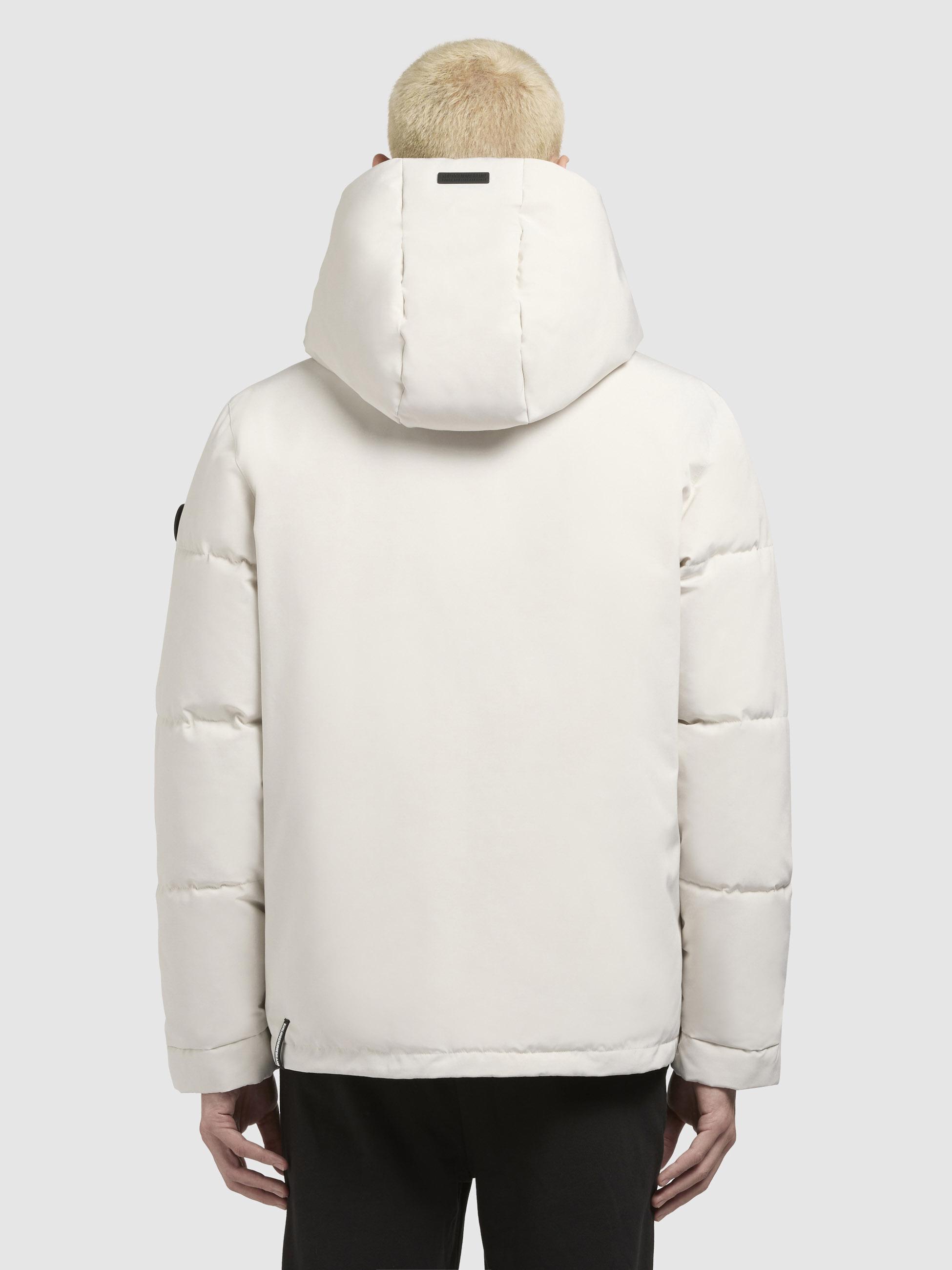 Winterjacke mit Kapuze und gesteppten Ärmeln "Gero-YM" Offwhite