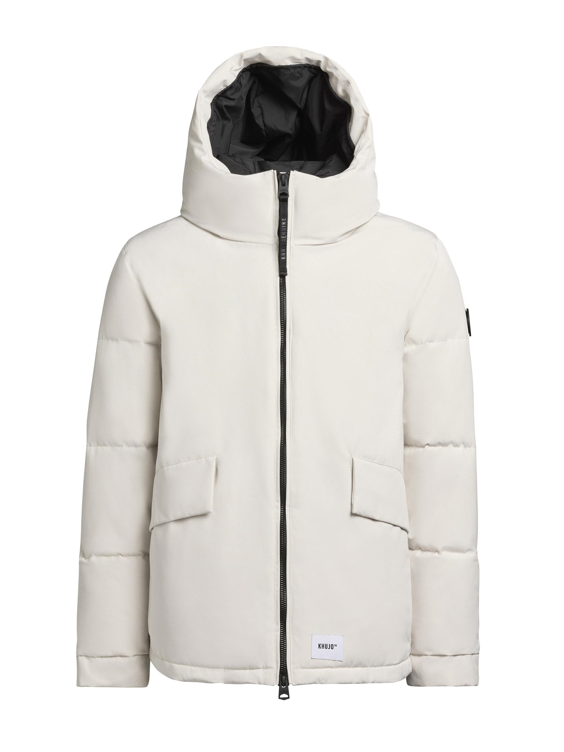 Winterjacke mit Kapuze und gesteppten Ärmeln "Gero-YM" Offwhite