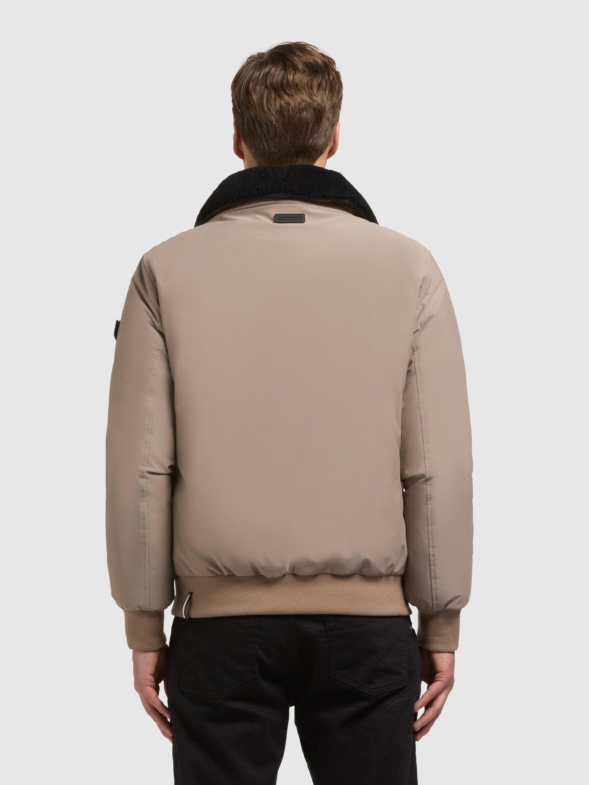 Winterjacke mit Teddy-Kunstfell-Kragen "Ginster" Greige