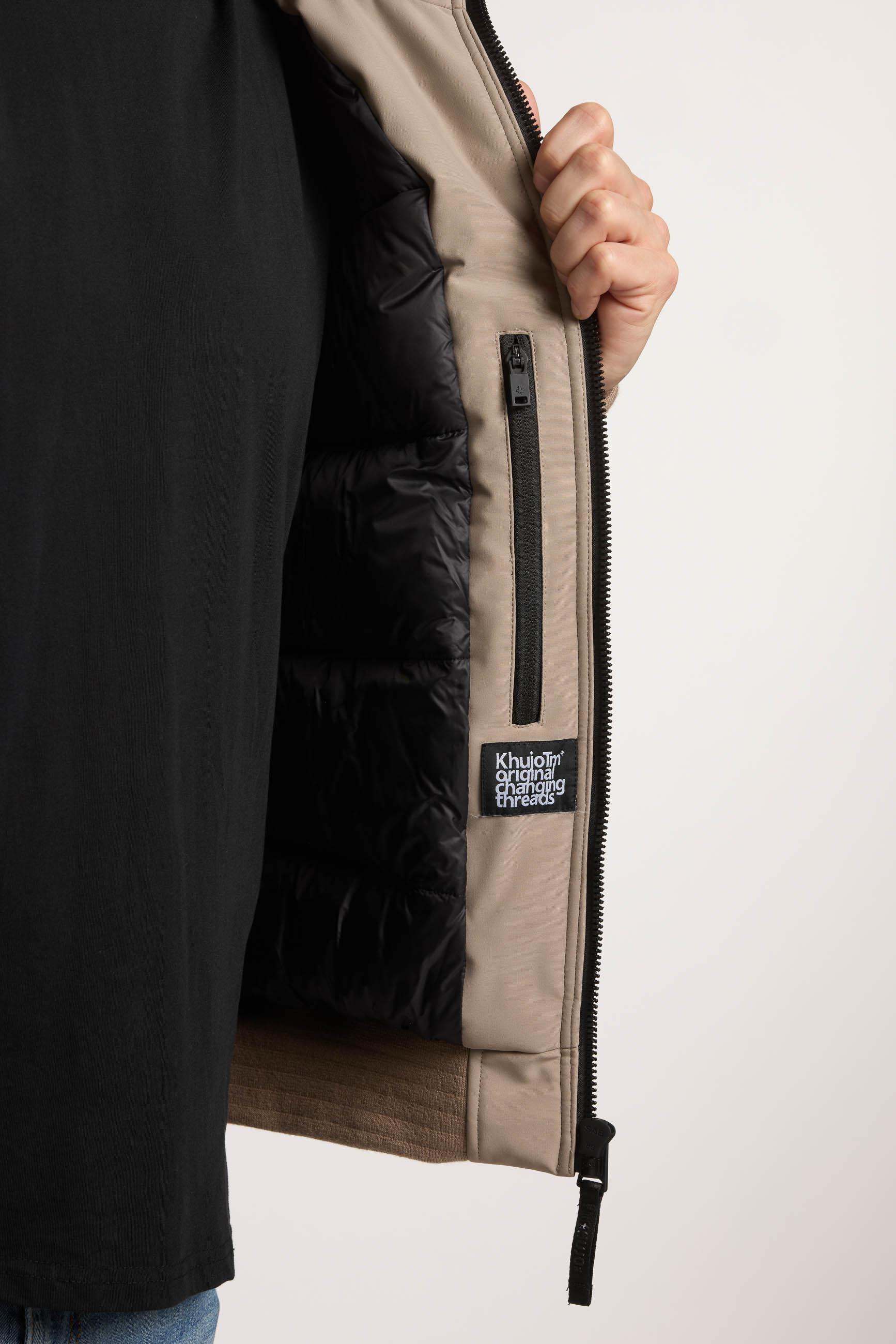 Winterjacke mit Teddy-Kunstfell-Kragen "Ginster" Greige