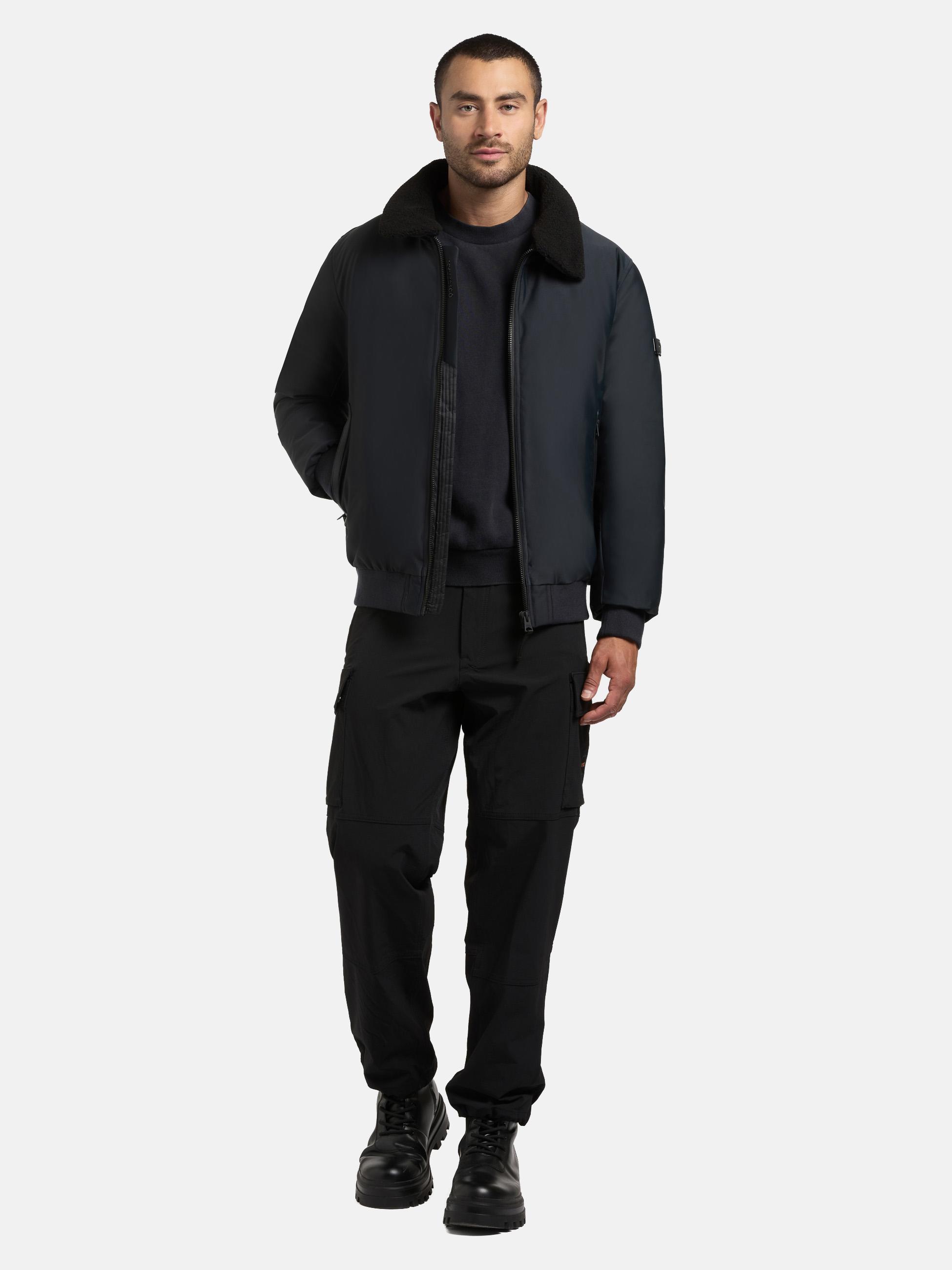 Winterjacke mit Teddy-Kunstfell-Kragen "Ginster" Obrage Grey