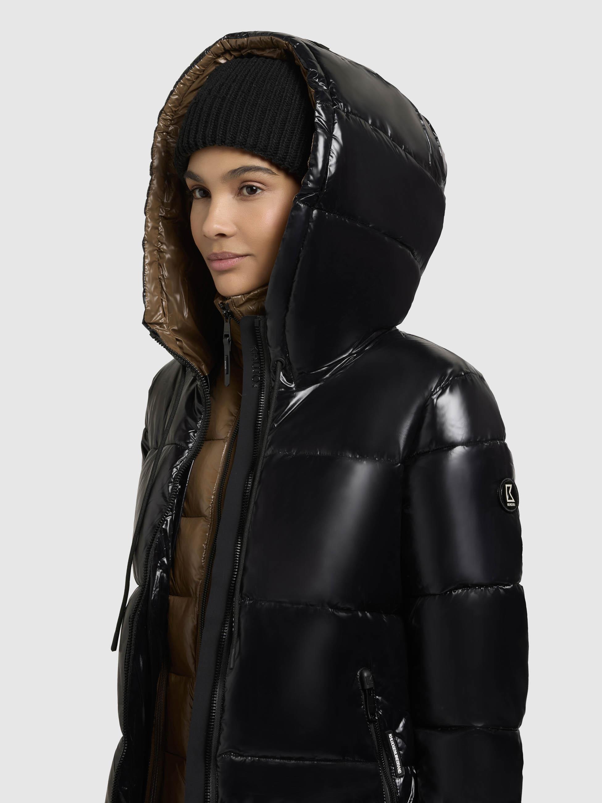 Glänzender gesteppter Winter Kurzmantel "Grana-YM" Black