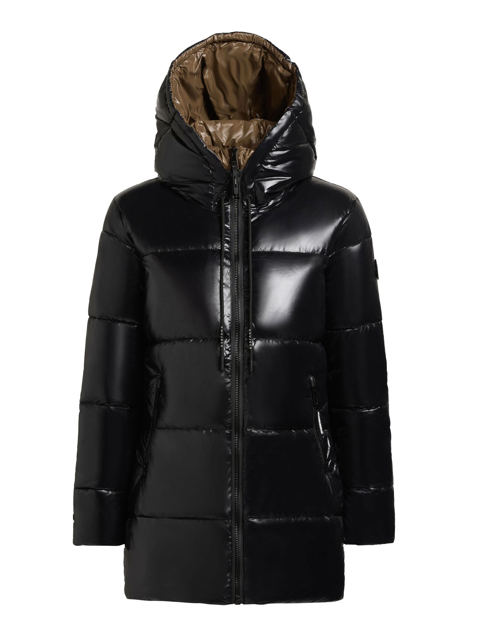 Glänzender gesteppter Winter Kurzmantel "Grana-YM" Black