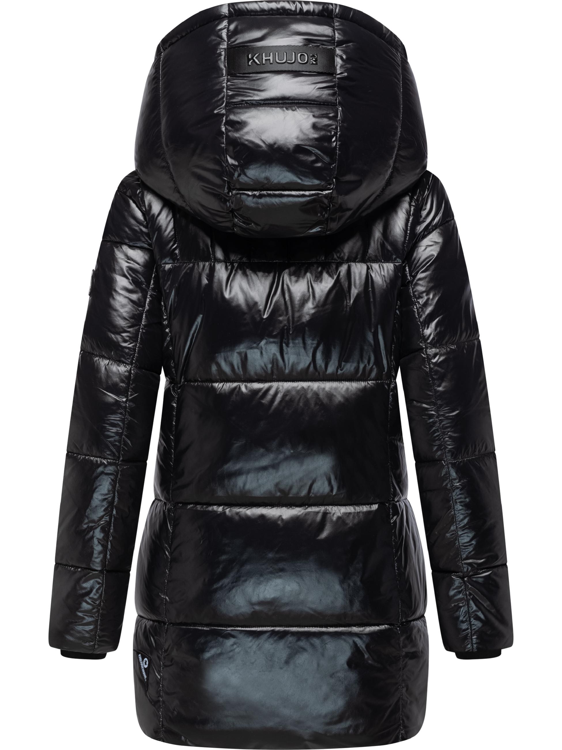 Glänzender gesteppter Winter Kurzmantel "Grana" Black