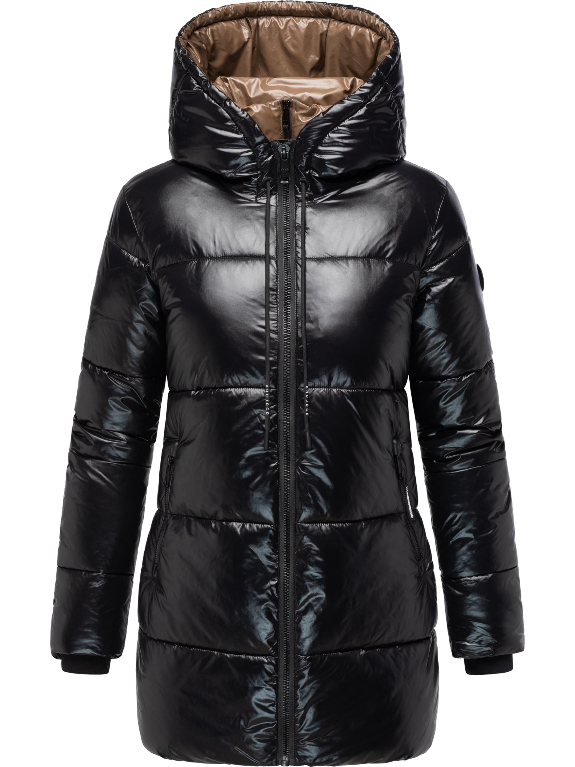 Glänzender gesteppter Winter Kurzmantel "Grana" Black