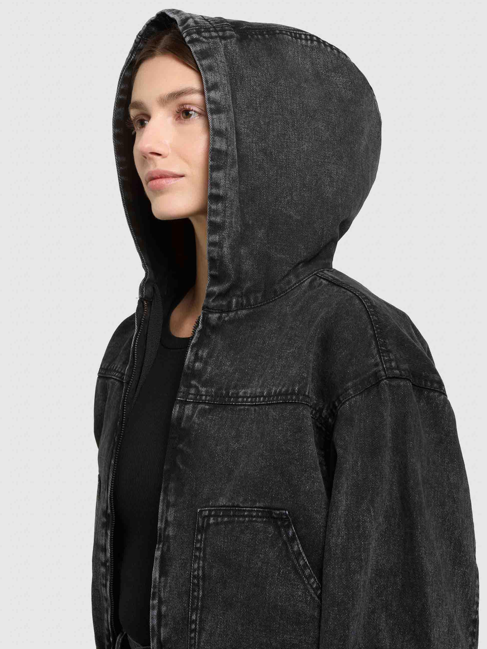 Jeansjacke im Bomberjacken-Look "Gretel" Black