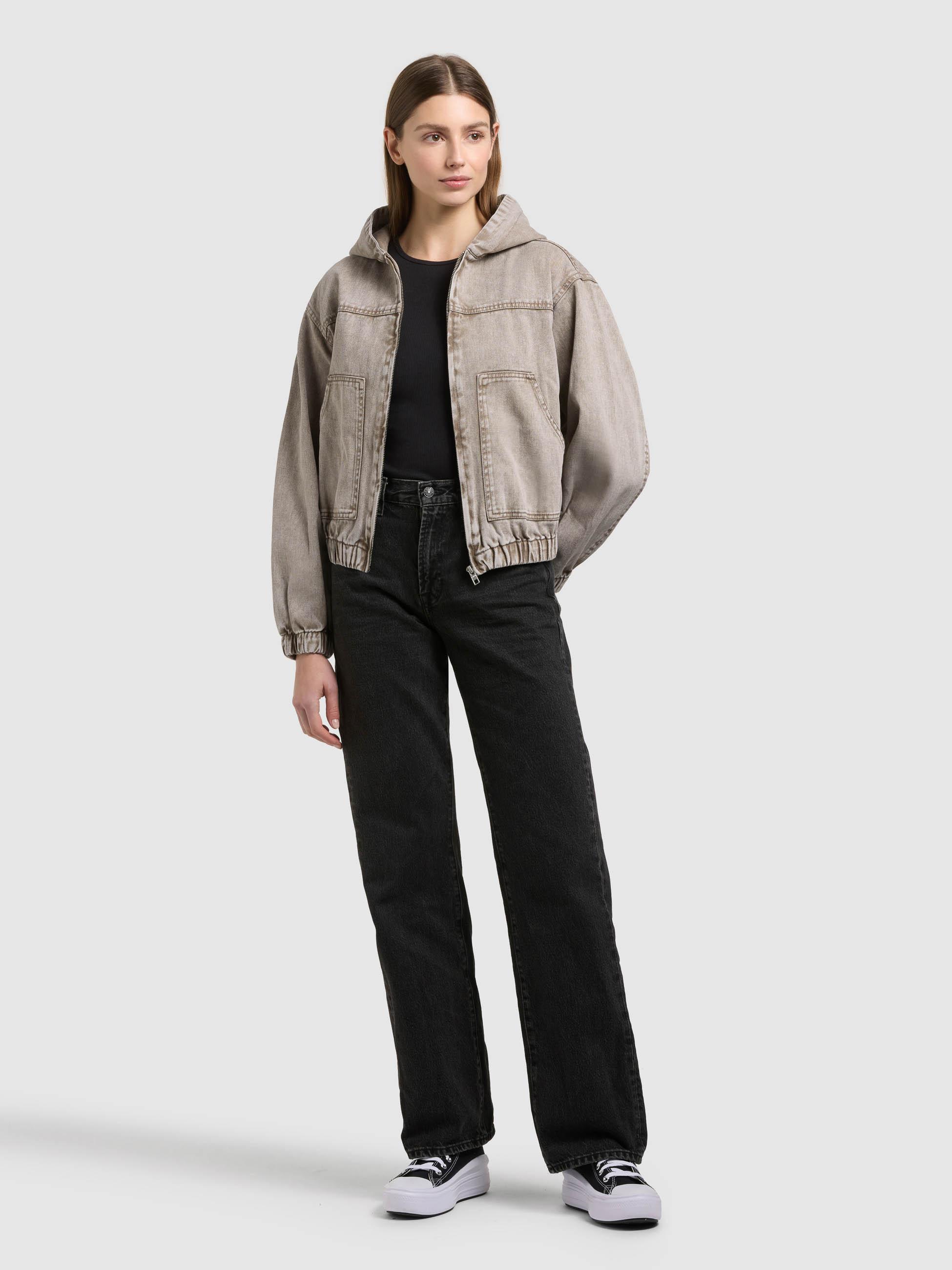 Jeansjacke im Bomberjacken-Look "Gretel" Latte Brown