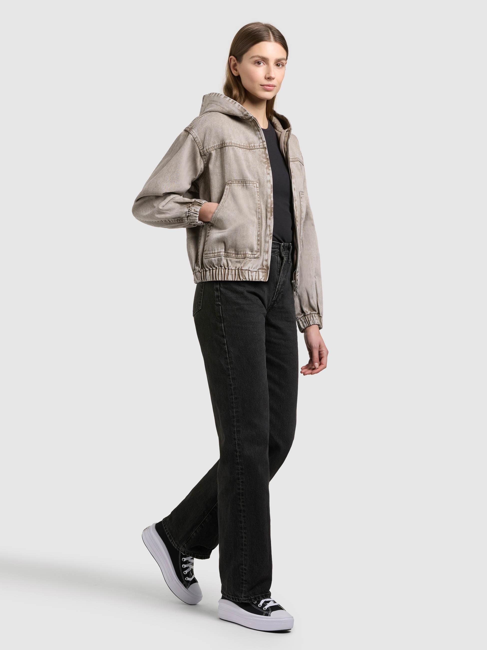 Jeansjacke im Bomberjacken-Look "Gretel" Latte Brown