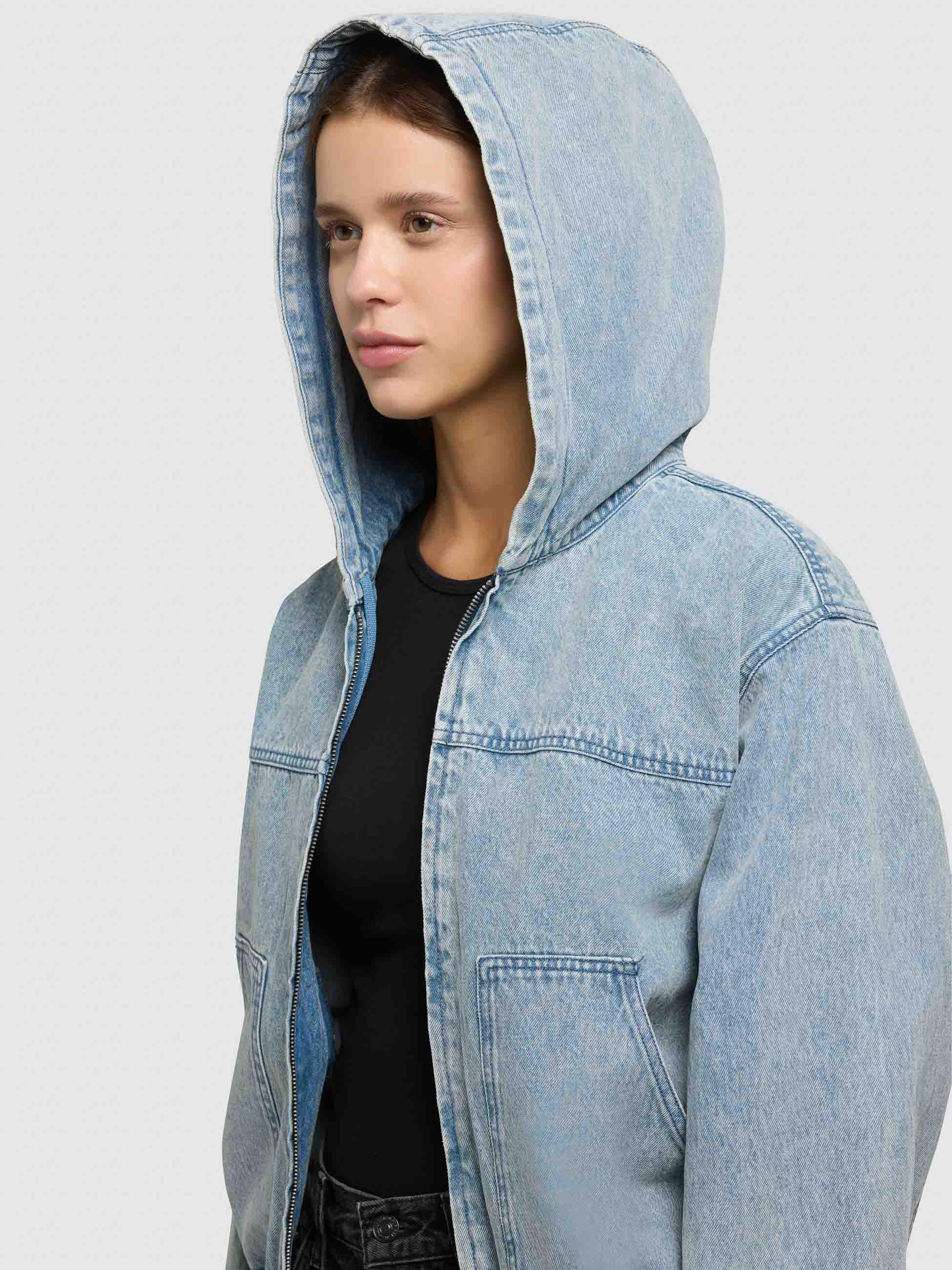 Jeansjacke im Bomberjacken-Look "Gretel" Light Blue