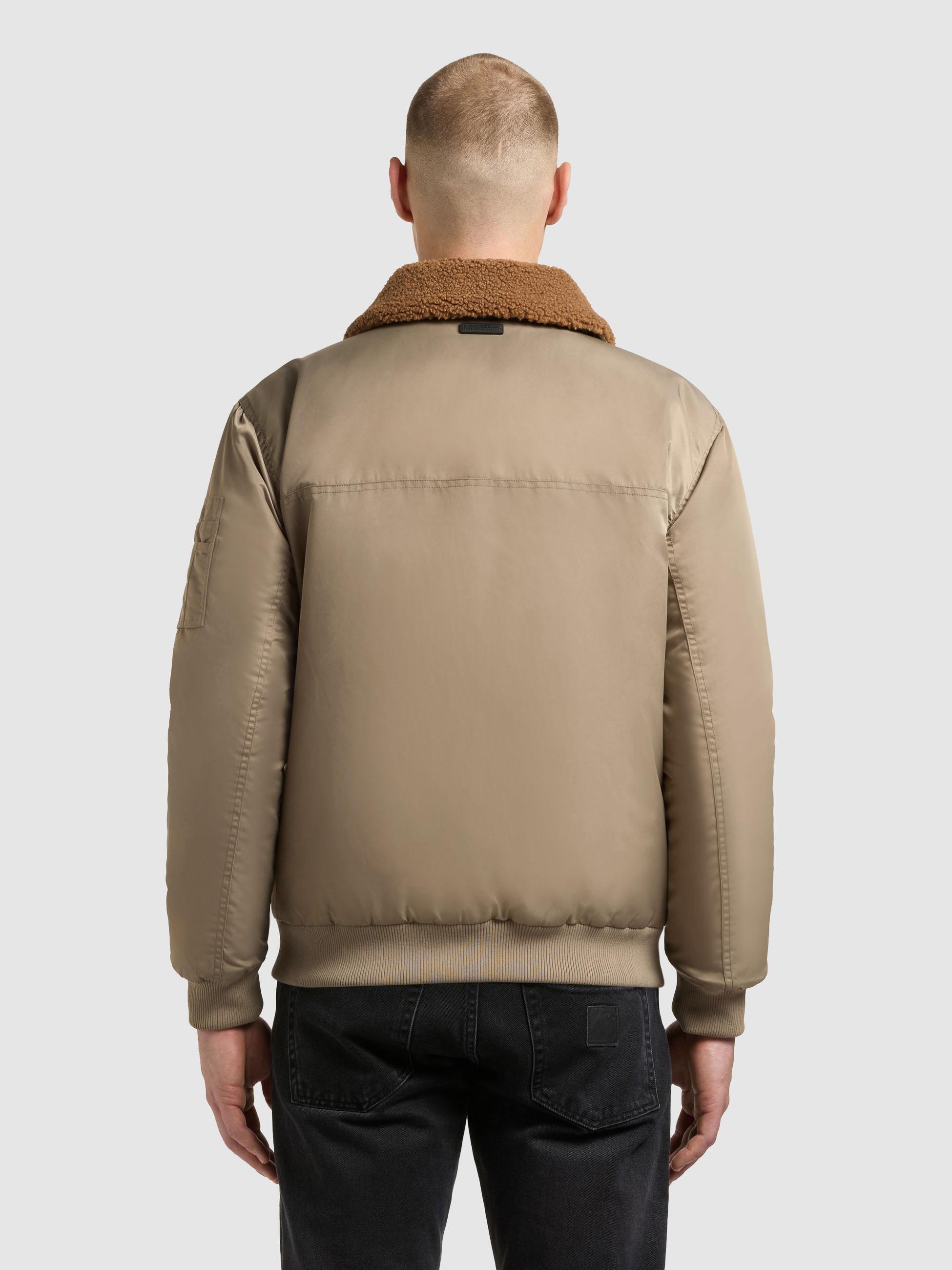 Warme Bomberjacke mit abnehmbarem Kunstpelz-Besatz "Ground" Bomber Beige