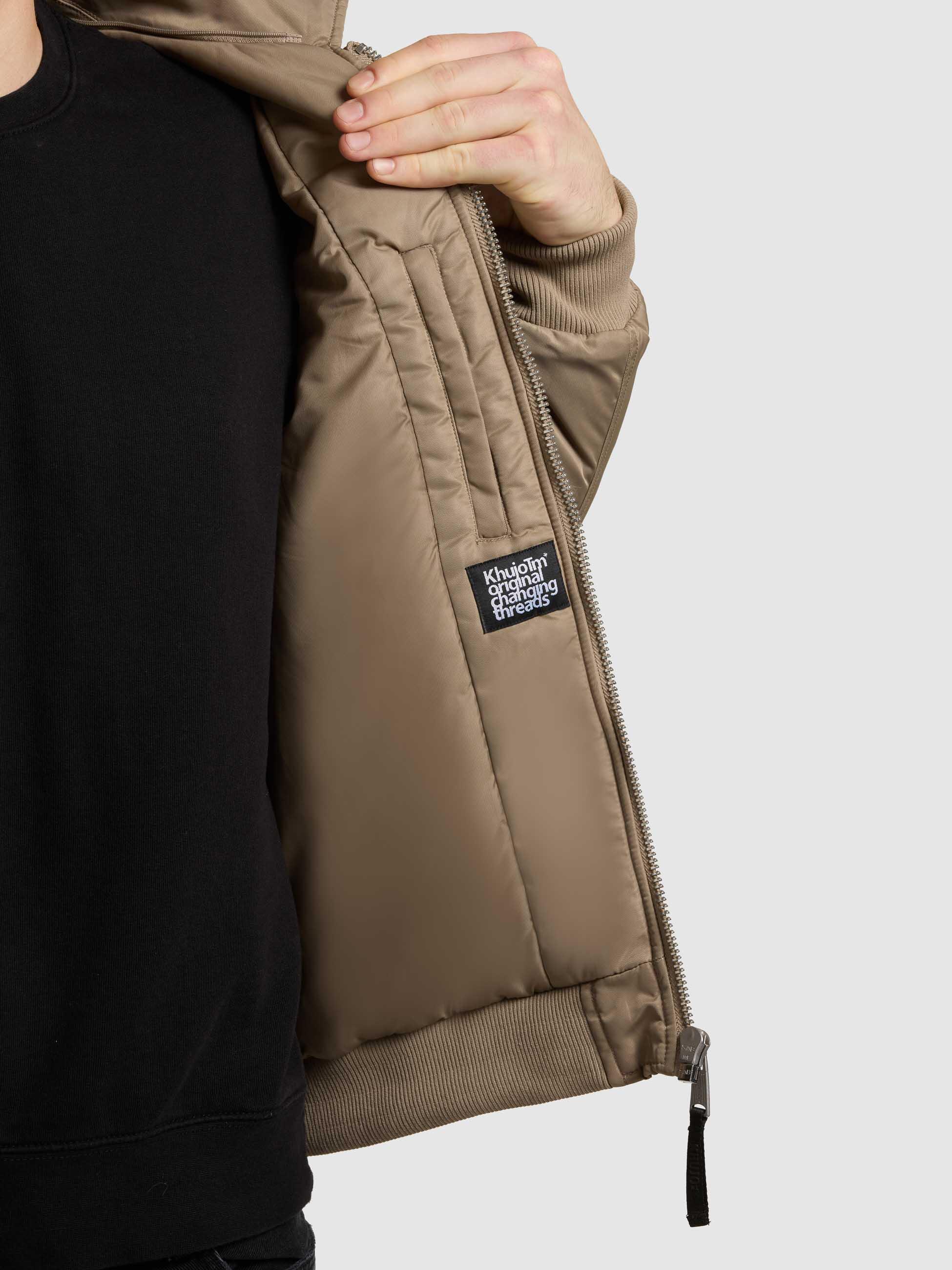 Warme Bomberjacke mit abnehmbarem Kunstpelz-Besatz "Ground" Bomber Beige