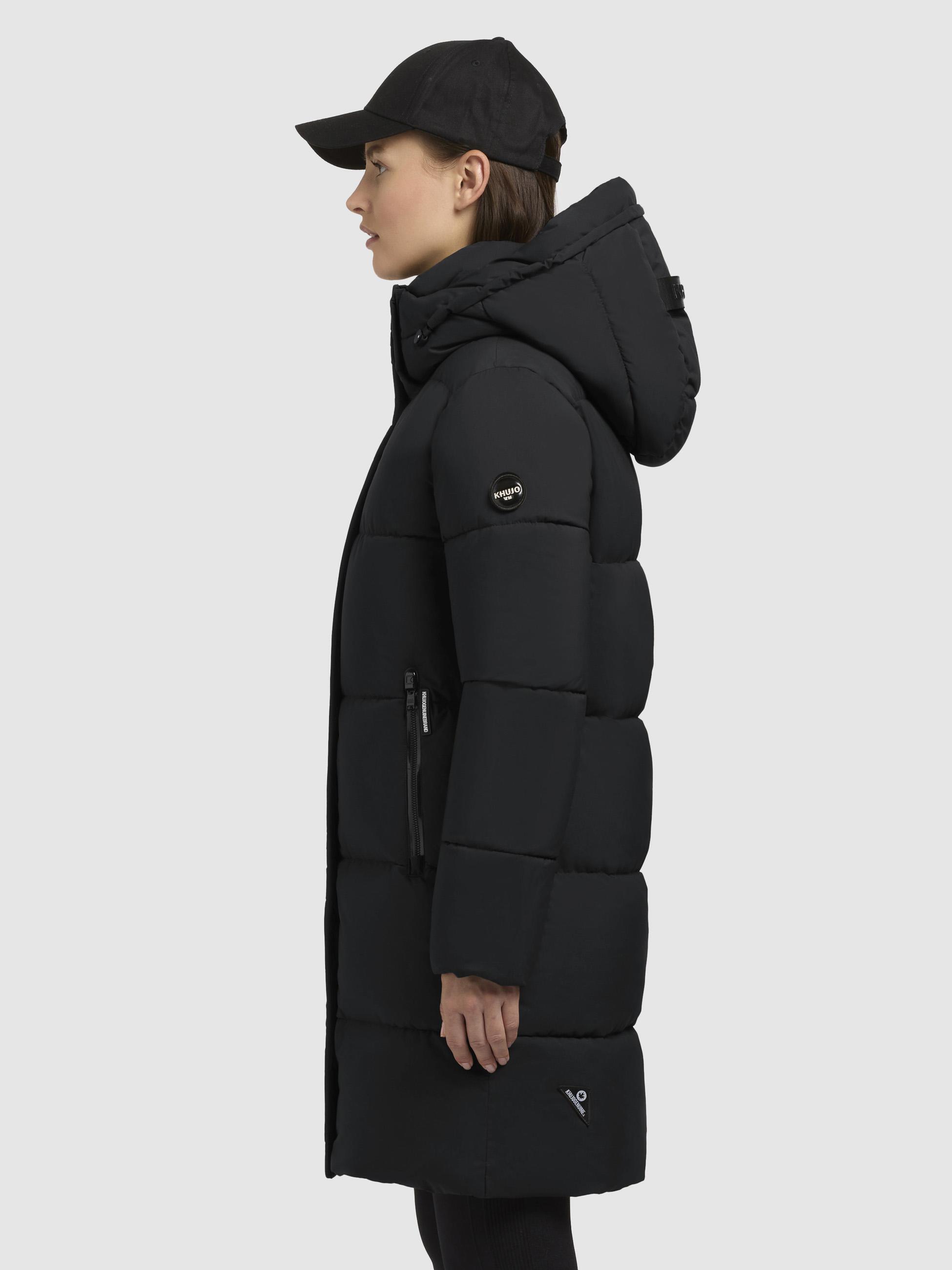 Gesteppter Winter Kurzmantel mit abnehmbarer Kapuze "Haya Matt-YM" Black