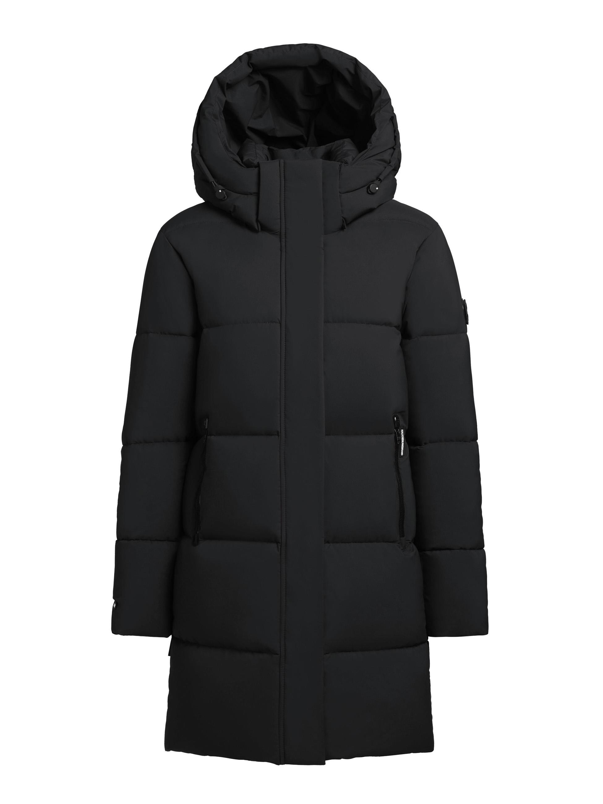 Gesteppter Winter Kurzmantel mit abnehmbarer Kapuze "Haya Matt-YM" Black