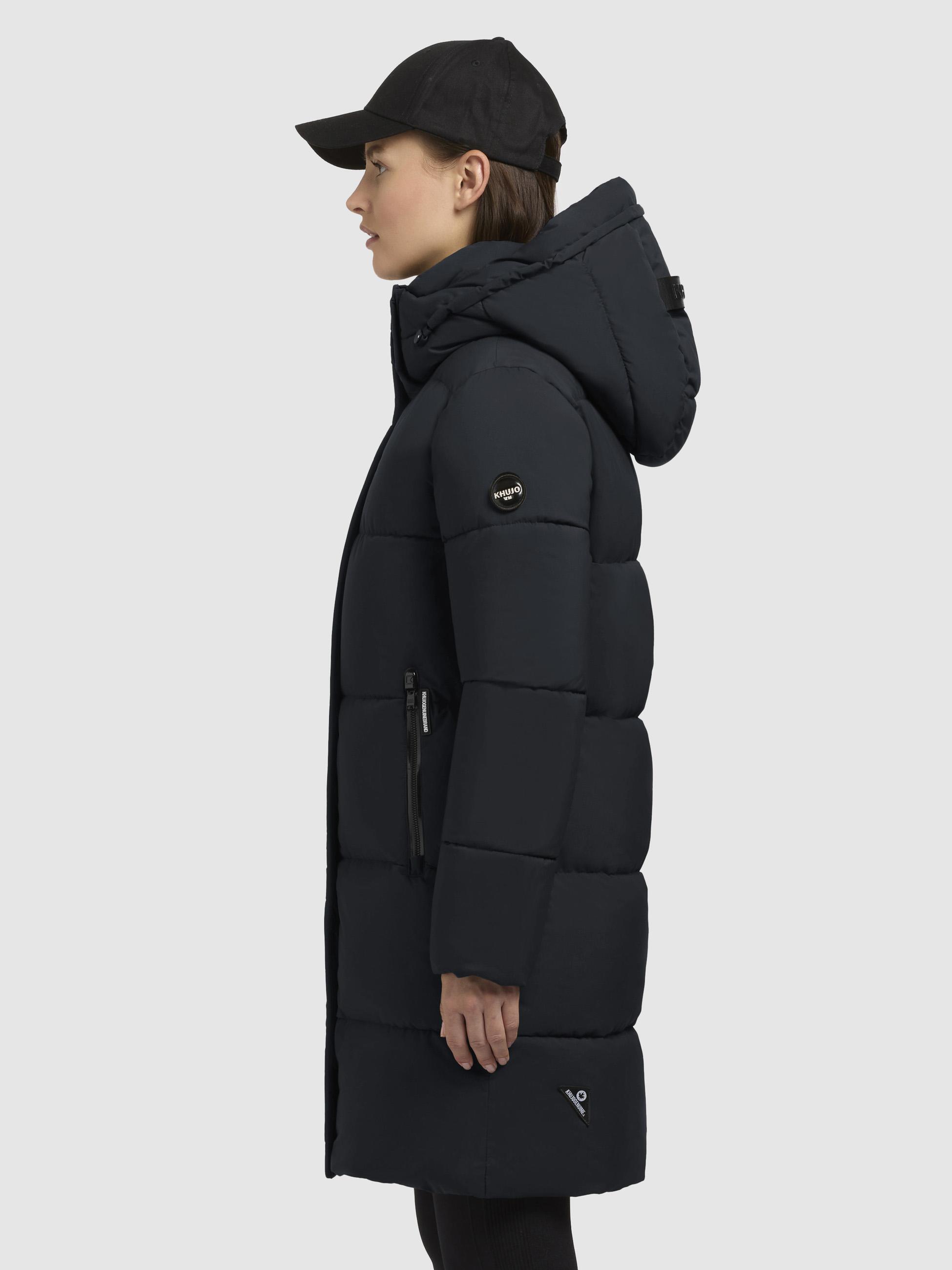 Gesteppter Winter Kurzmantel mit abnehmbarer Kapuze "Haya Matt-YM" Dark Navy