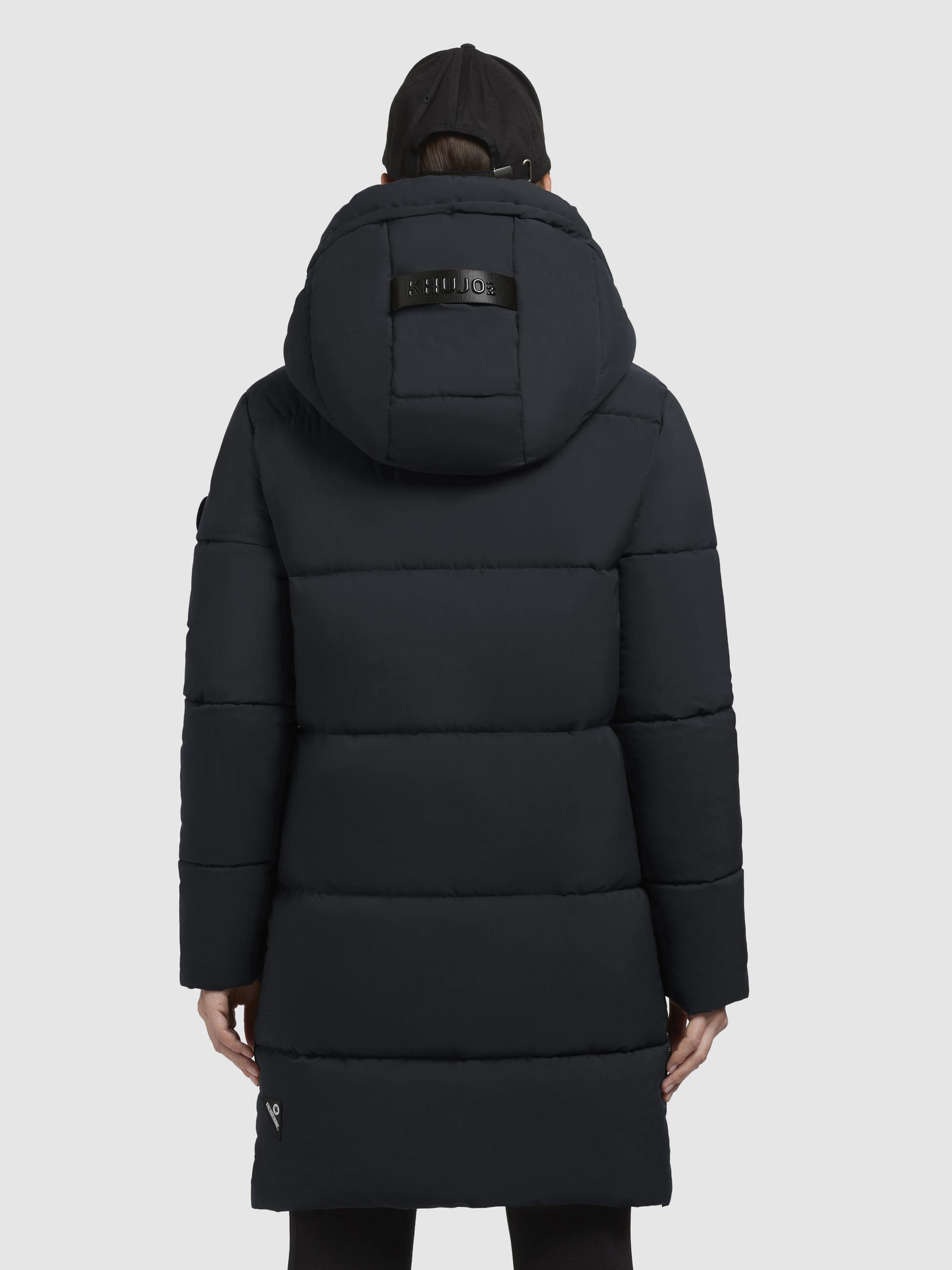 Gesteppter Winter Kurzmantel mit abnehmbarer Kapuze "Haya Matt-YM" Dark Navy