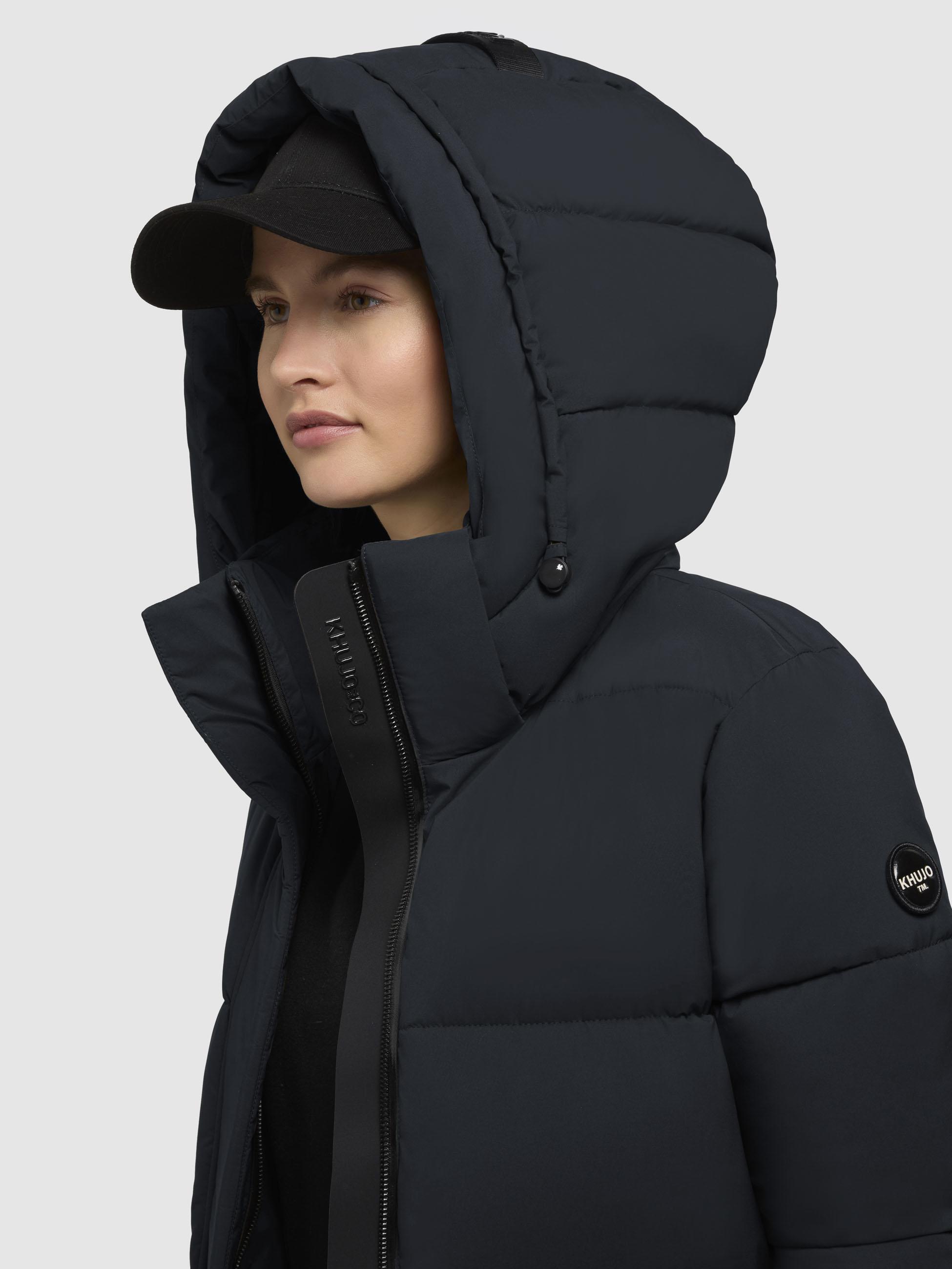 Gesteppter Winter Kurzmantel mit abnehmbarer Kapuze "Haya Matt-YM" Dark Navy