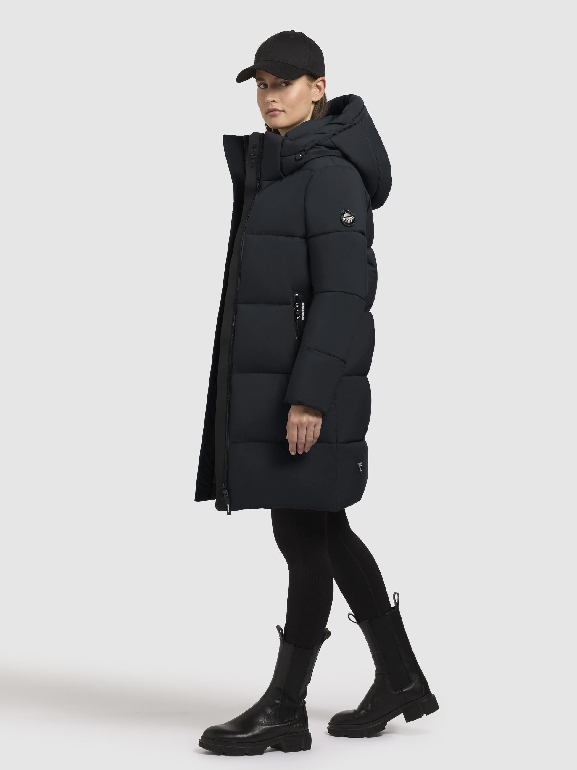 Gesteppter Winter Kurzmantel mit abnehmbarer Kapuze "Haya Matt-YM" Dark Navy