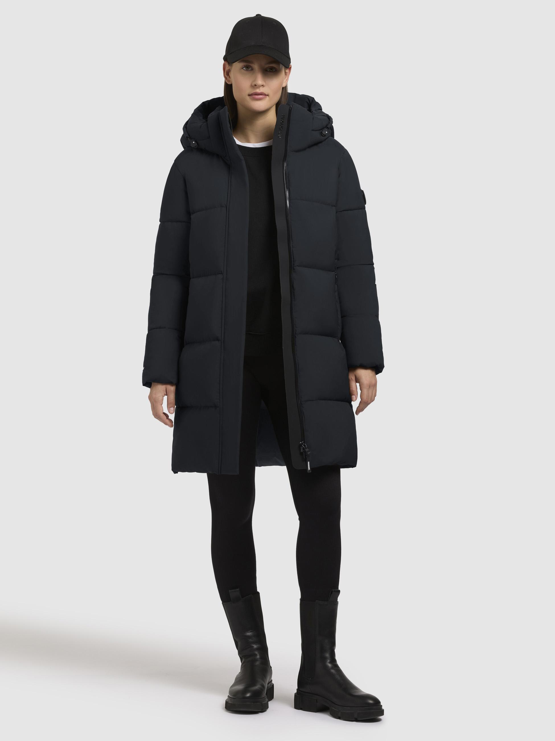 Gesteppter Winter Kurzmantel mit abnehmbarer Kapuze "Haya Matt-YM" Dark Navy