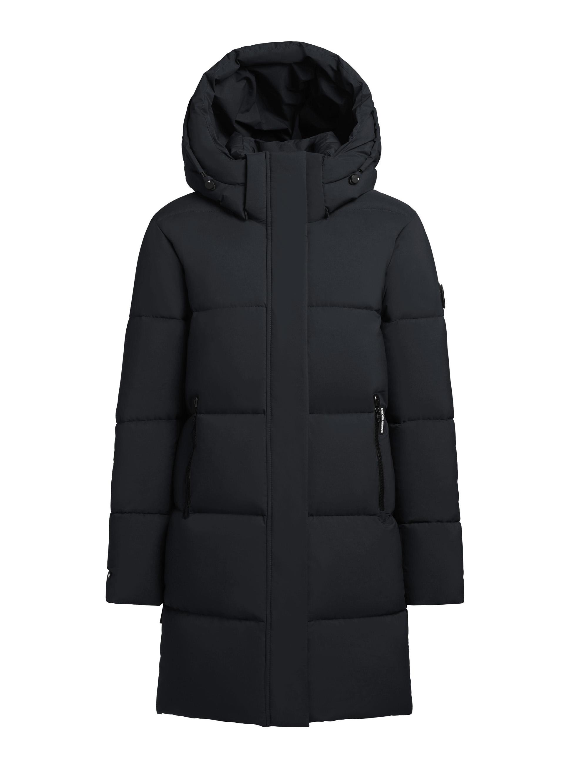 Gesteppter Winter Kurzmantel mit abnehmbarer Kapuze "Haya Matt-YM" Dark Navy